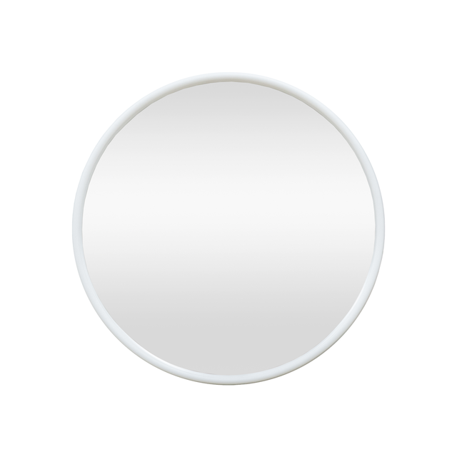 Espejo enmarcado de pared redondo Sweet polipropileno blanco brillante INSPIRE de 42 cm de diámetro