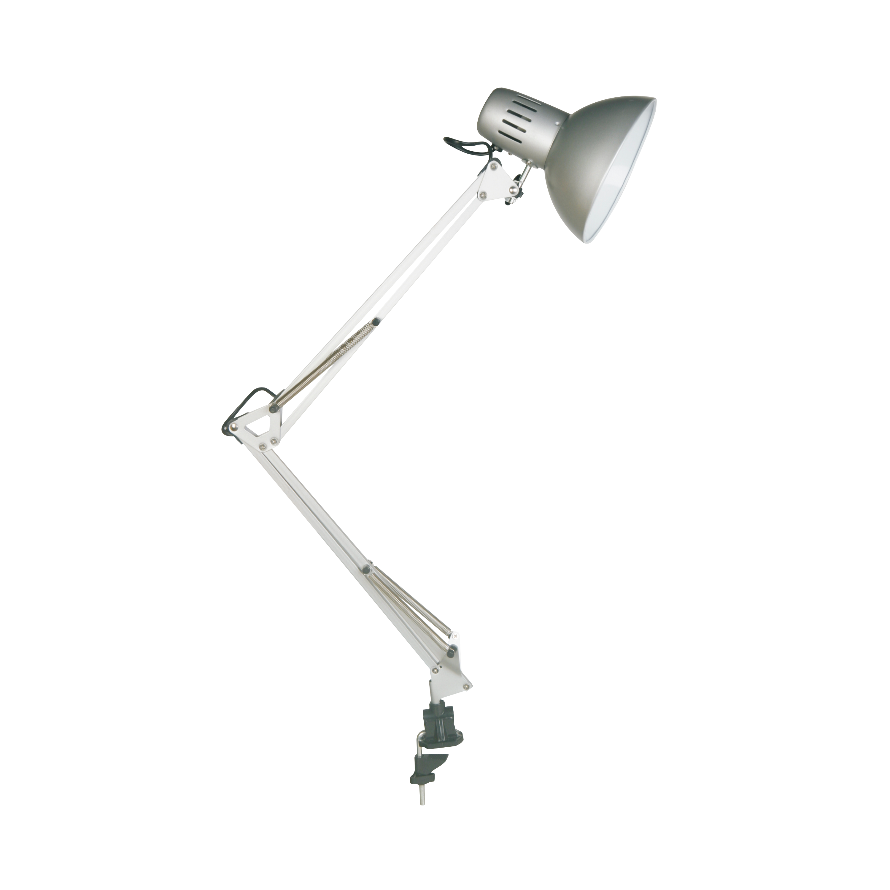 Flexo para escritorio compatible con casquillo E27 Arquitecto INSPIRE con estructura acero gris de pinza alimentación a red - 6