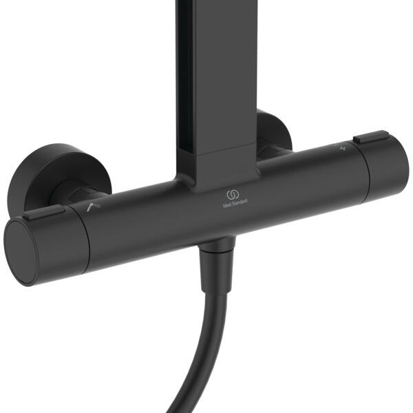 Colonne de douche mitigeur thermostatique 2 jet(s) noir Alu + IDEAL STANDARD - 2