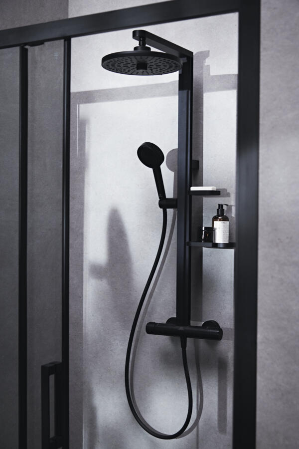 Colonne de douche mitigeur thermostatique 2 jet(s) noir Alu + IDEAL STANDARD - 7