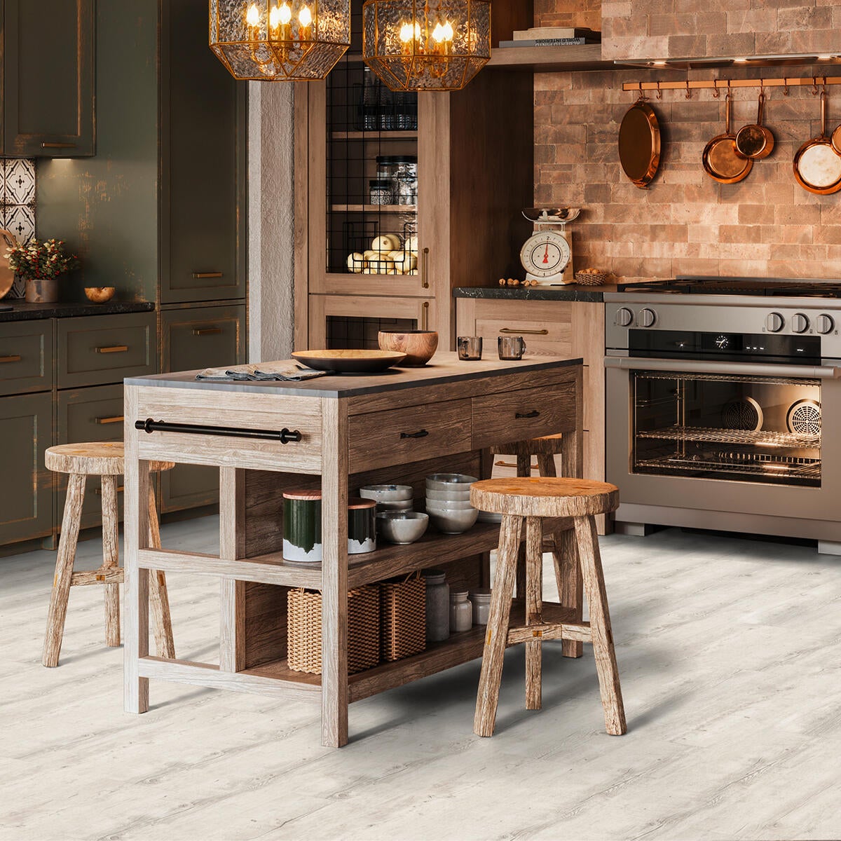 Lame PVC clipsable forte GERFLOR Senso clic 2 pecan light bois blanchi - 3