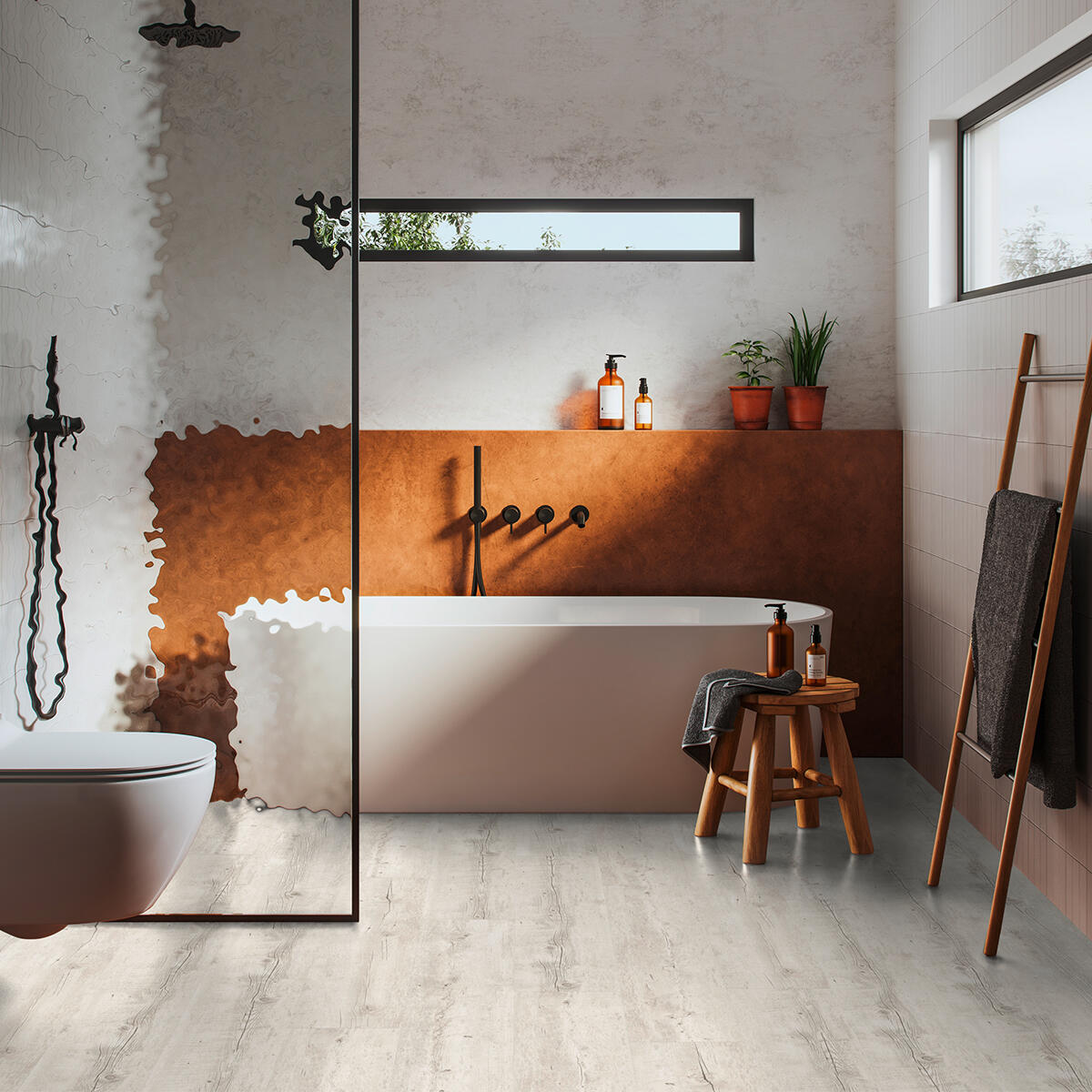 Lame PVC clipsable forte GERFLOR Senso clic 2 pecan light bois blanchi - 2