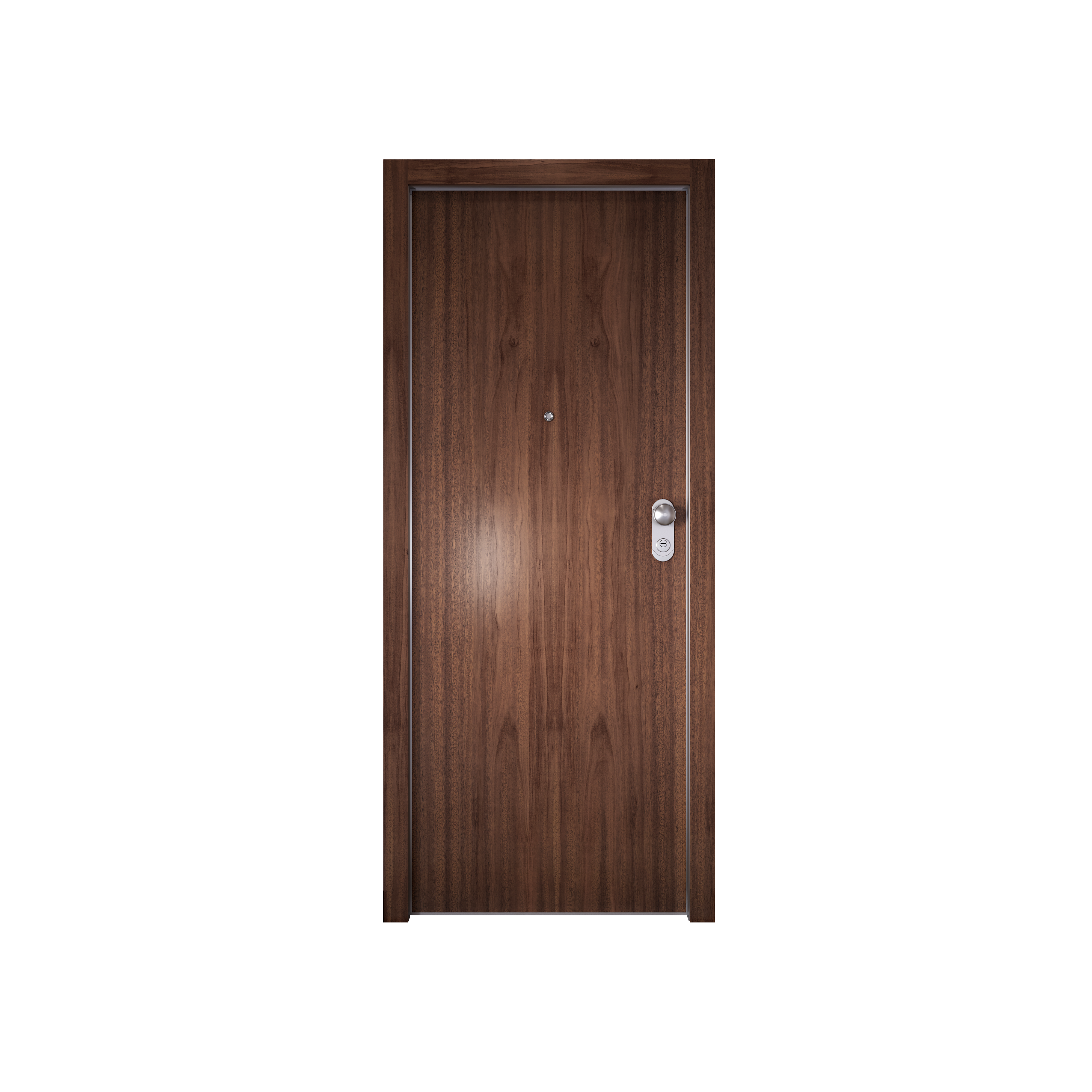 Puerta de entrada acorazada serie Omega liso sapelly / interior liso blanco apertura derecha 204x84cm - 7