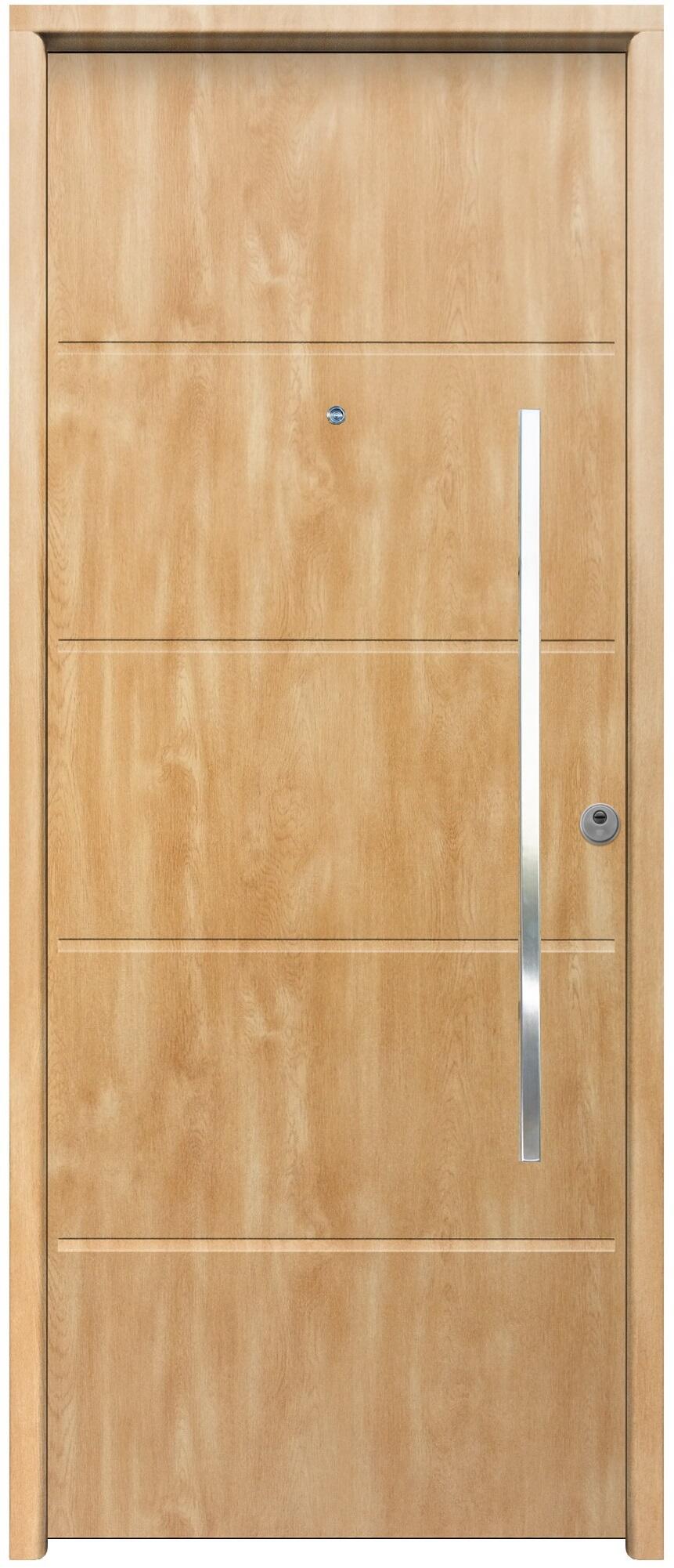 Puerta metálica saga cintia izquierda roble/roble de 210x90 cm