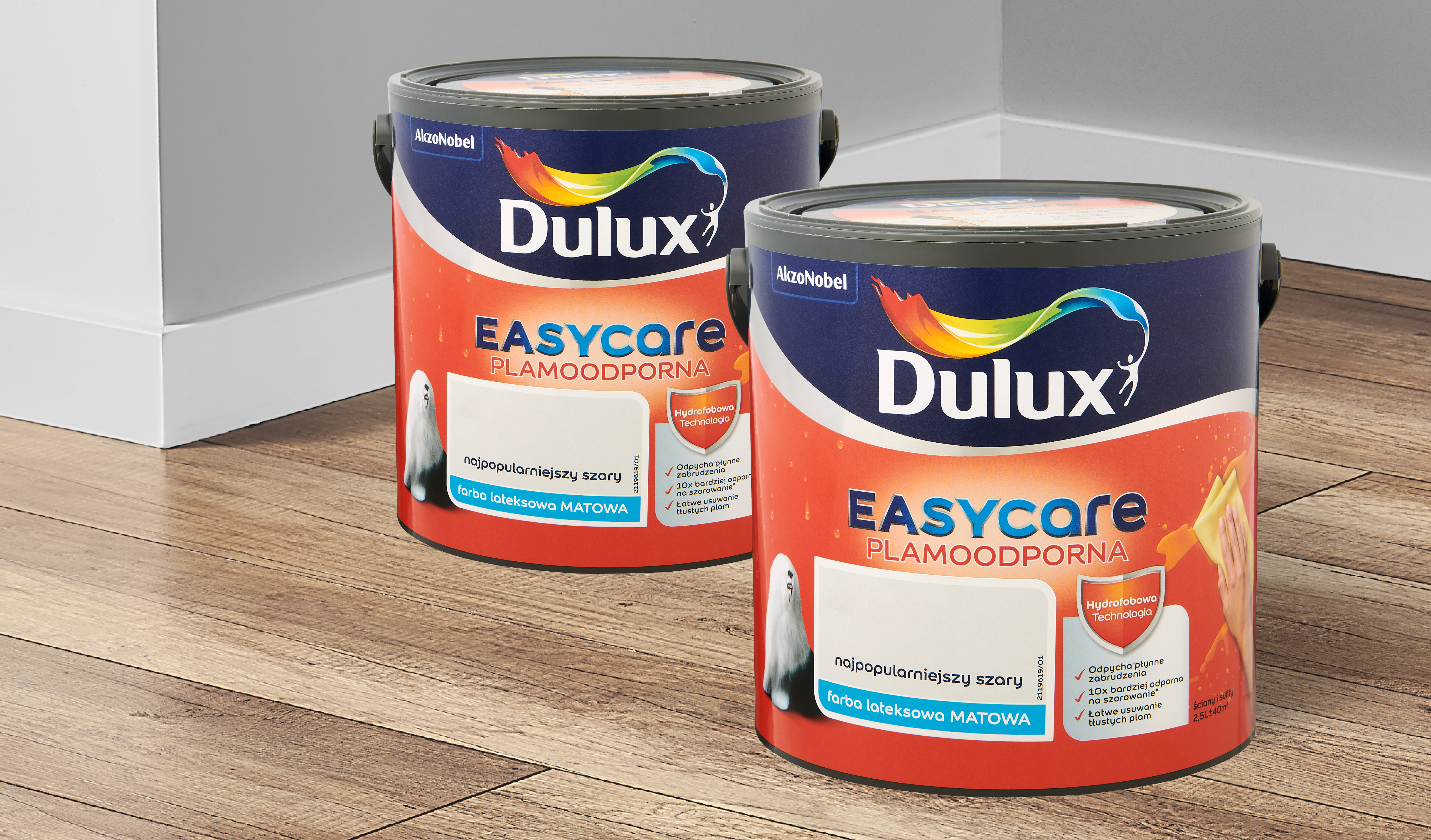 Farba wewnętrzna EASYCARE 2.5 l Najpopularniejszy szary DULUX - 2