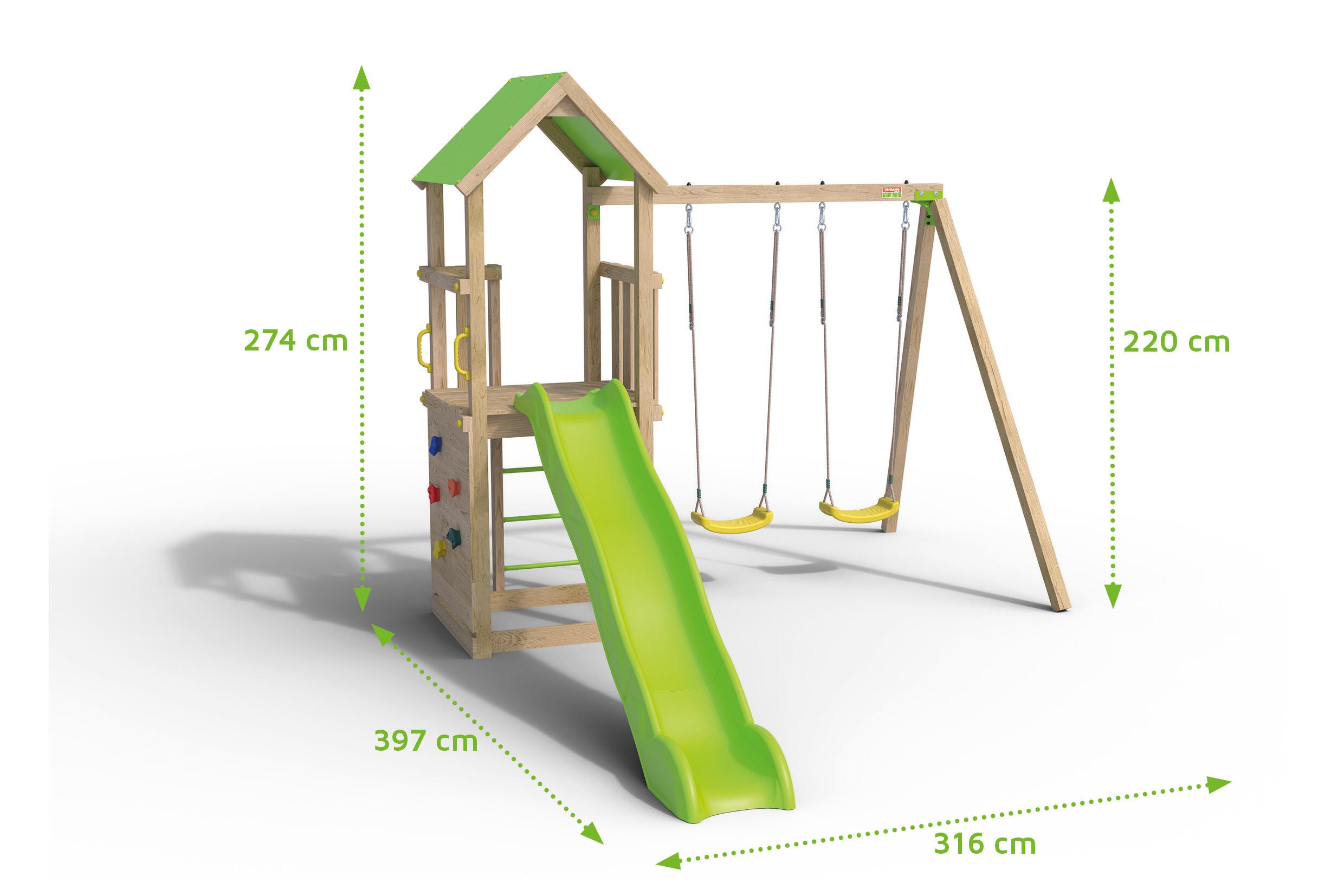Aire de jeux bois Smart Xperience TRIGANO, H.274 cm - 2