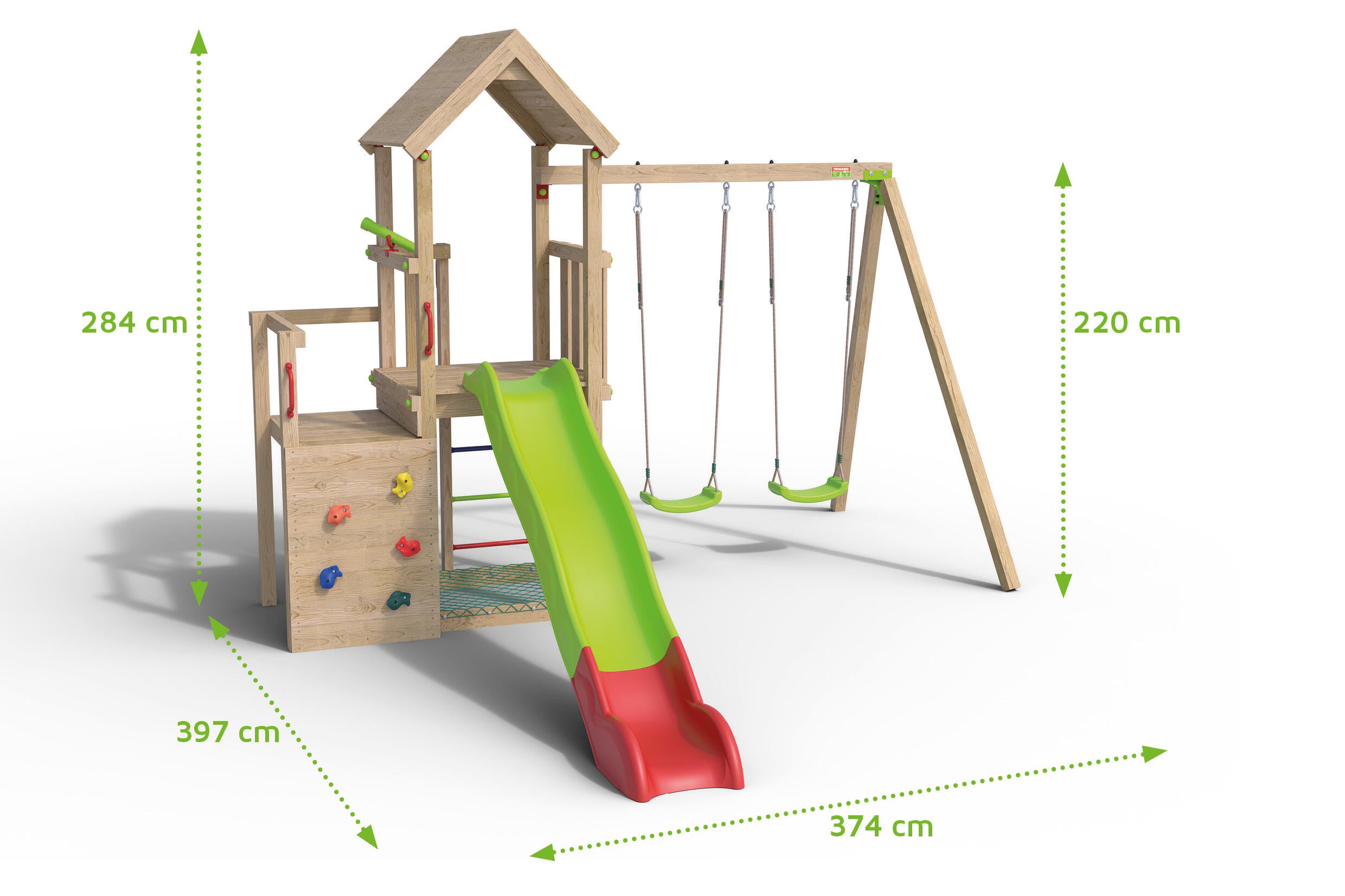 Aire de jeux bois Ultra Xplorer TRIGANO, H.284 cm - 4