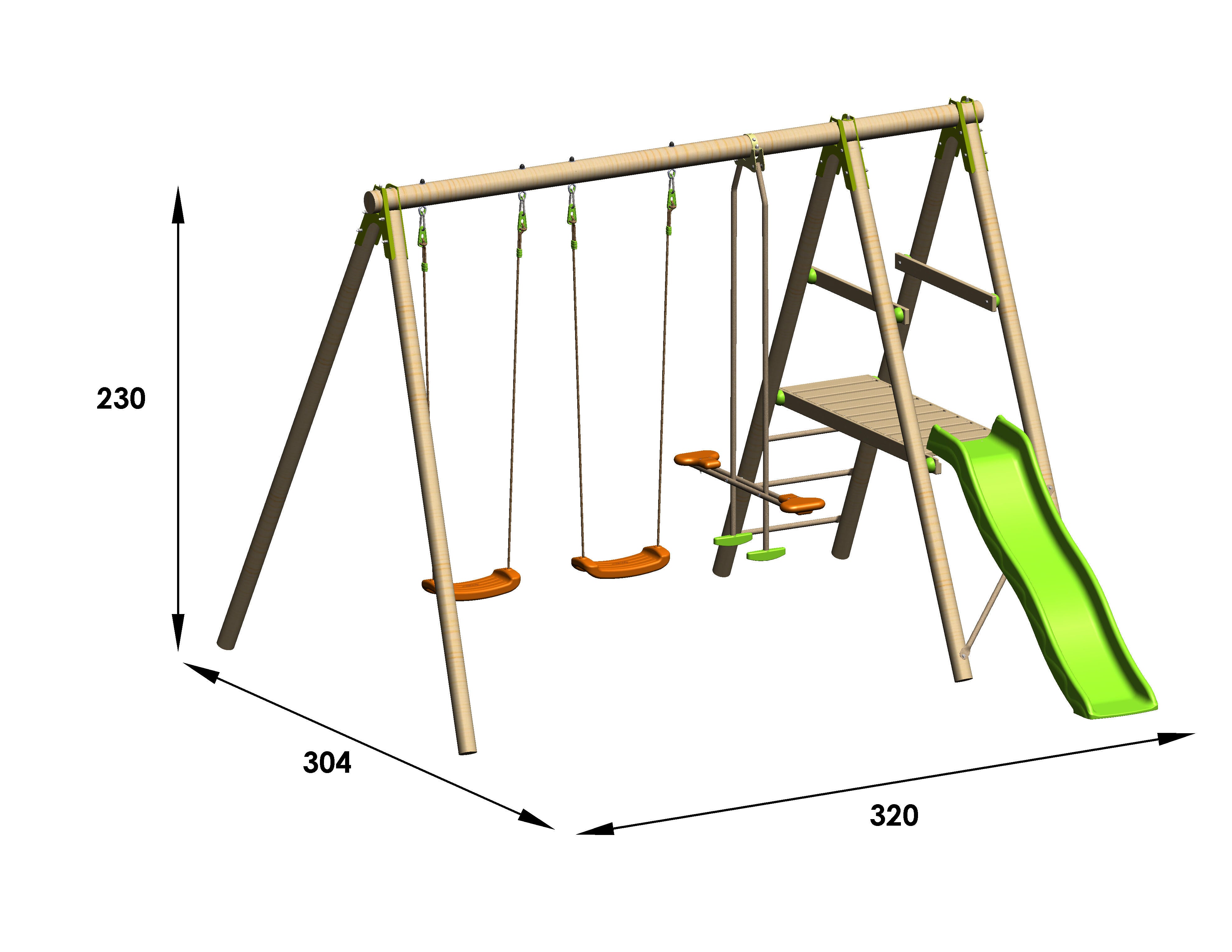Portique bois Tutti TRIGANO, H.230 cm - 2