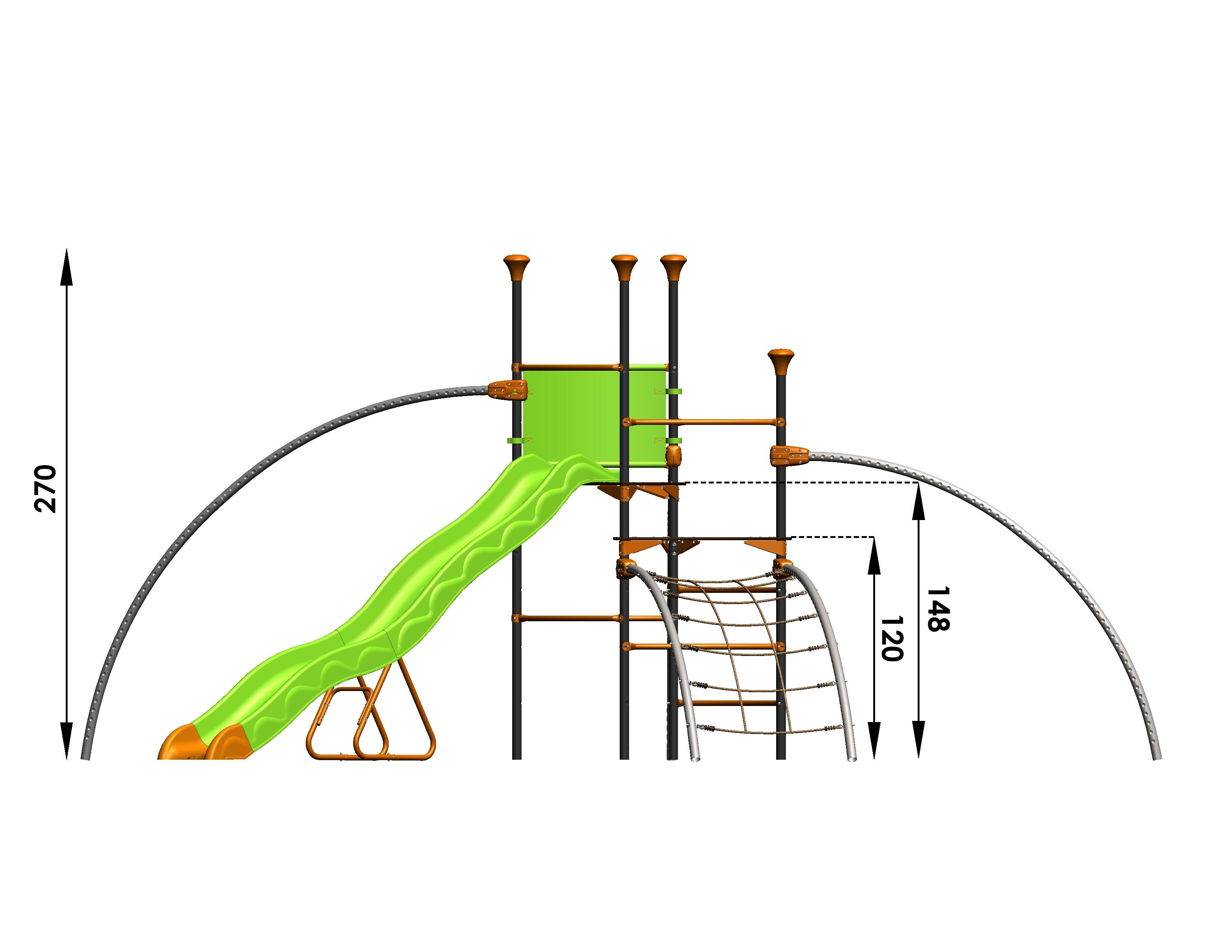 Aire de jeux acier Evo-costo TRIGANO, H.270 cm - 5