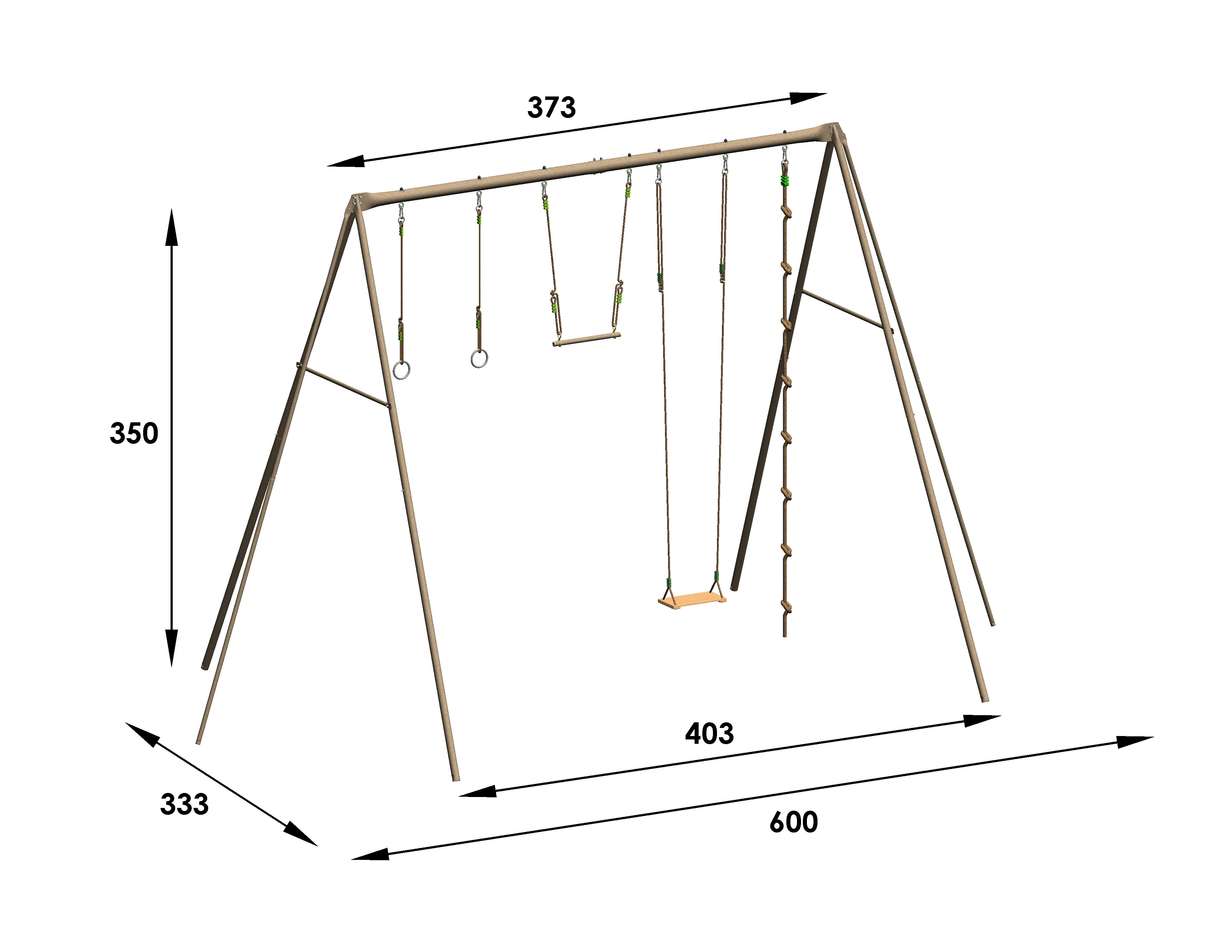 Portique acier Baxter TRIGANO, H.350 cm - 3