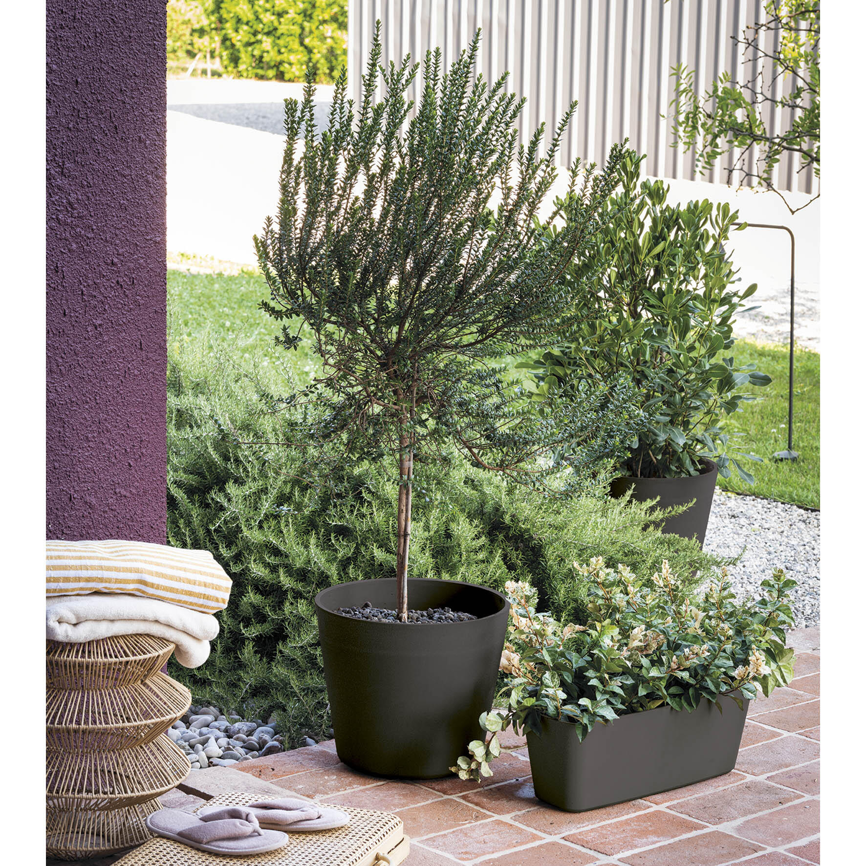 Jardinière DEROMA 9h62zsz285 L.59 x l.22.6 x H.20 cm anthracite - 2