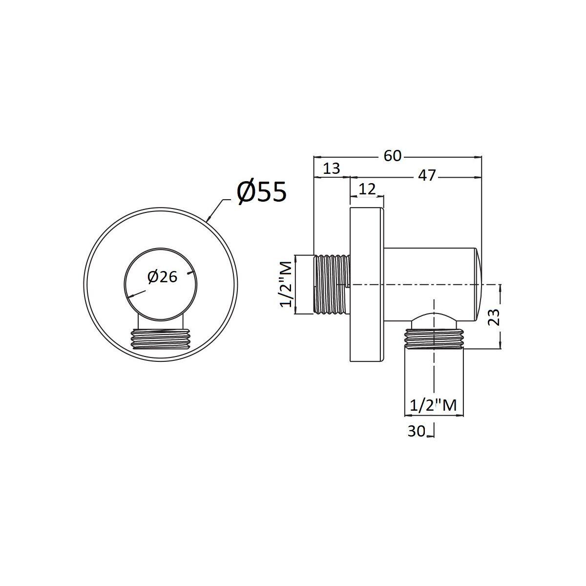 Toma de agua cilíndrica maier blanco mate