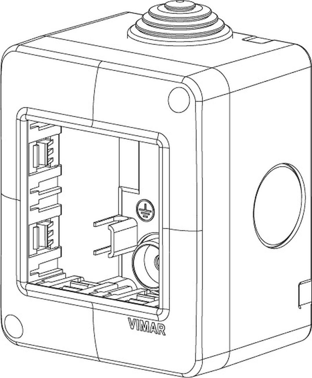 Scatola 2 moduli IP40 Contenitore IP40 2M per serie Plana VIMAR - 9