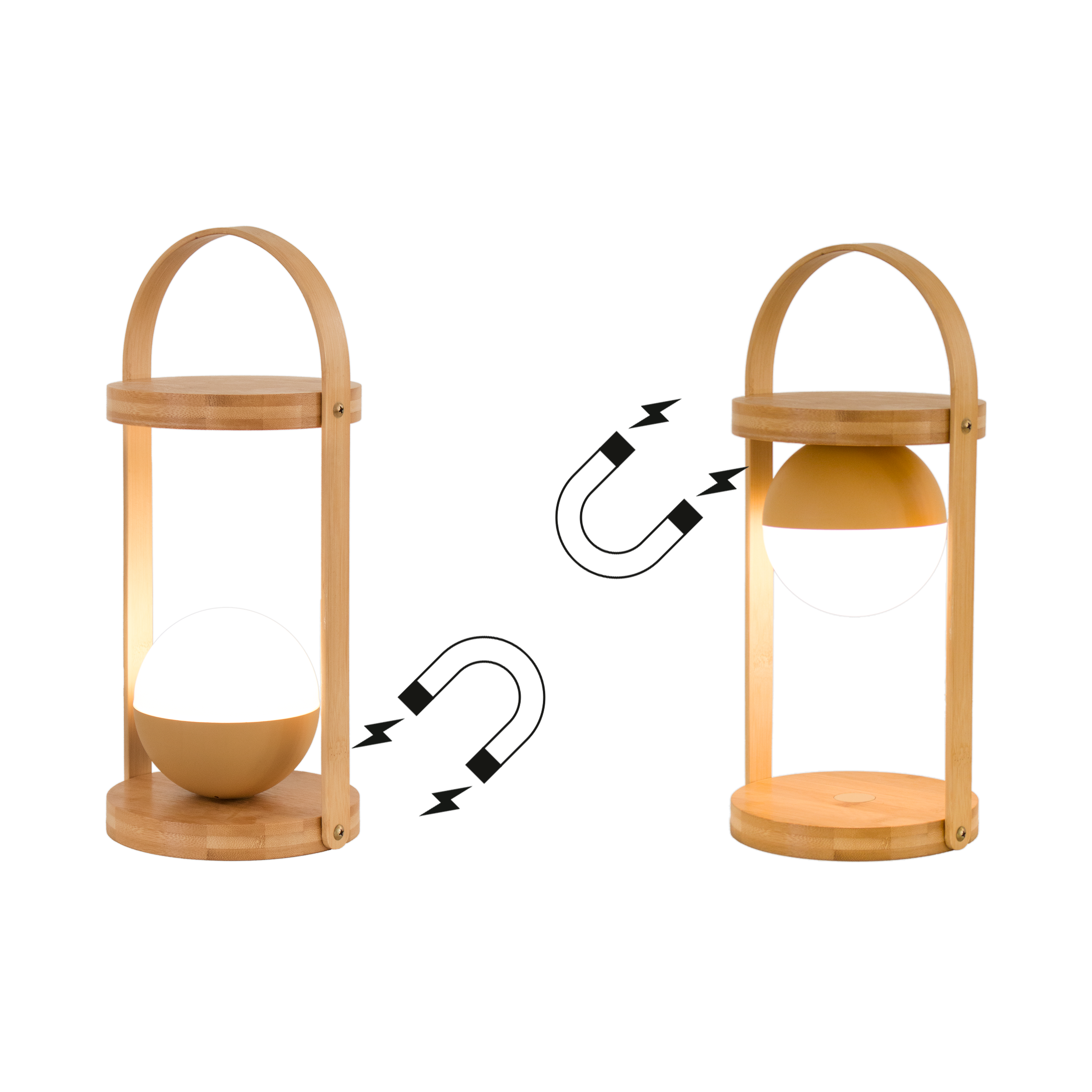 Lampe de table Led rechargeable 1300 Lm intensité variable bambou Lisala INSPIRE - 11