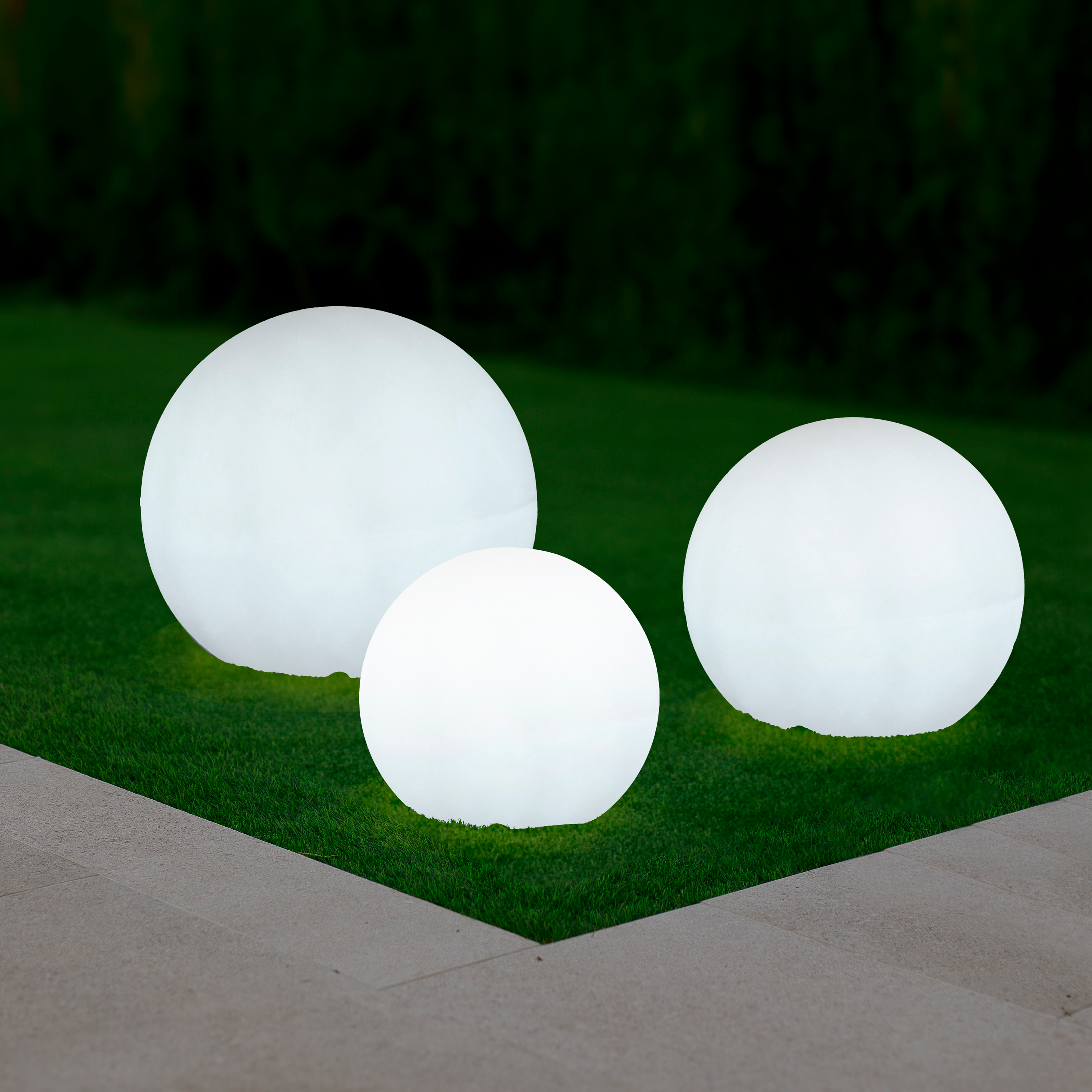 Boule lumineuse extérieur Diam. 30 cm, culot E27, Zongo blanc INSPIRE - 4