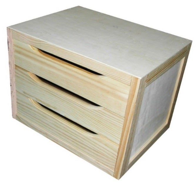 Bloco 3 gavetas pinho 39x30x29,5 cm Decobloc - 8