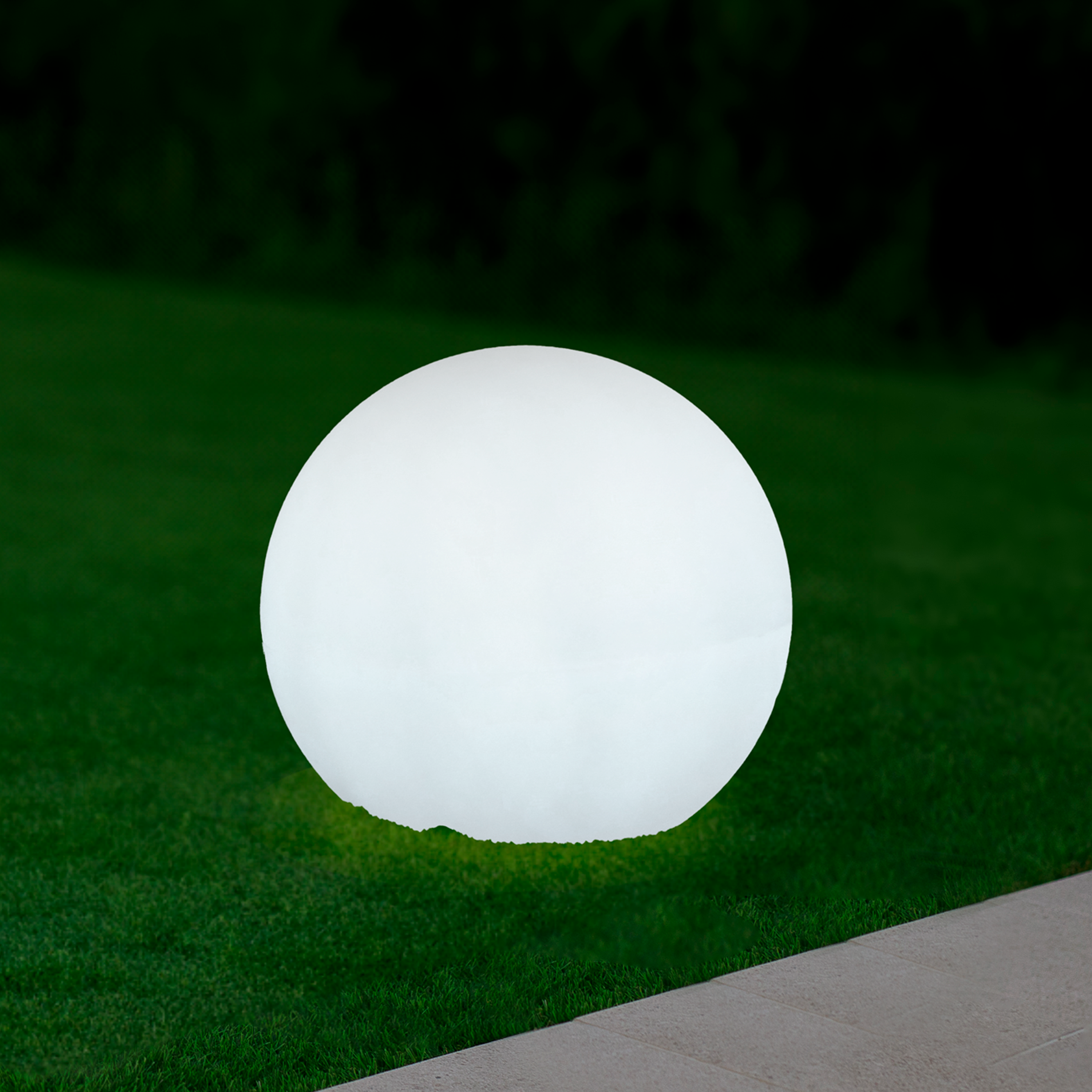 Boule lumineuse extérieur Diam. 30 cm, culot E27, Zongo blanc INSPIRE - 3