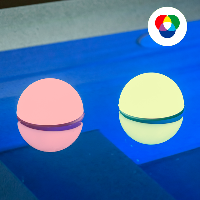 Boule piscine Led flottante IP68 rechargeable, variation couleurs, Caspe INSPIRE
