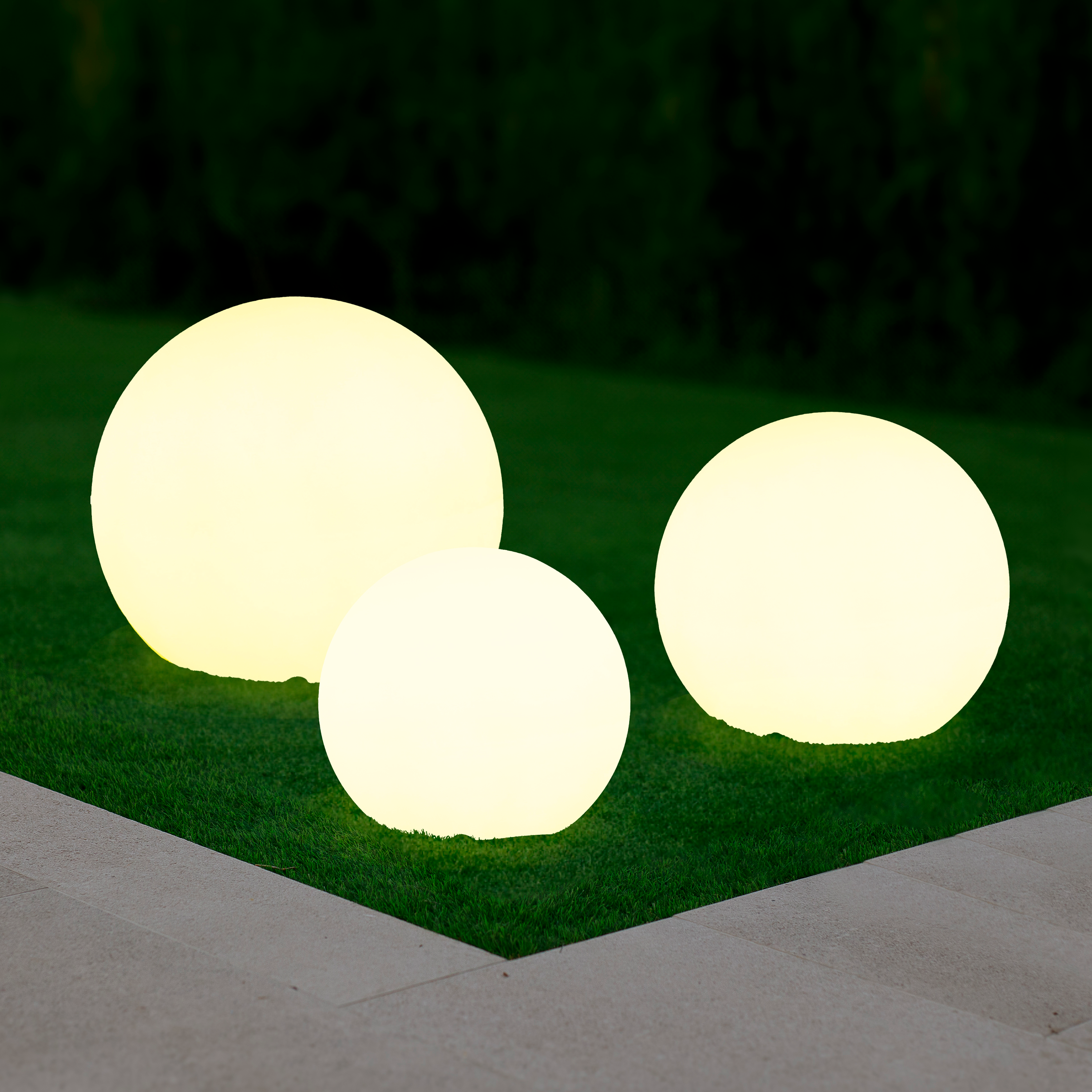 Boule lumineuse extérieur Diam. 30 cm, culot E27, Zongo blanc INSPIRE - 2