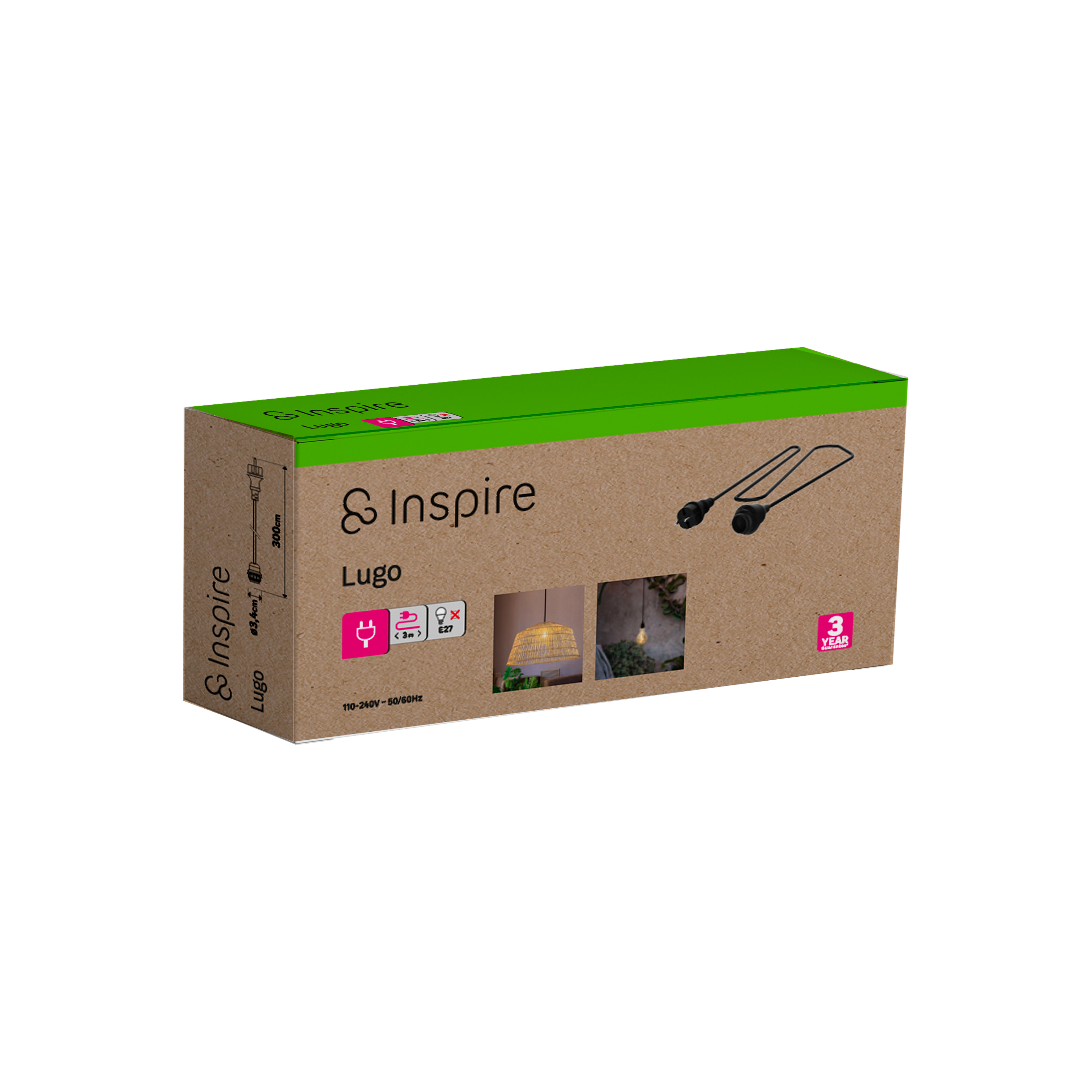 Suspensão Lugo E27 1 luz 3M IP44 preto Inspire - 8