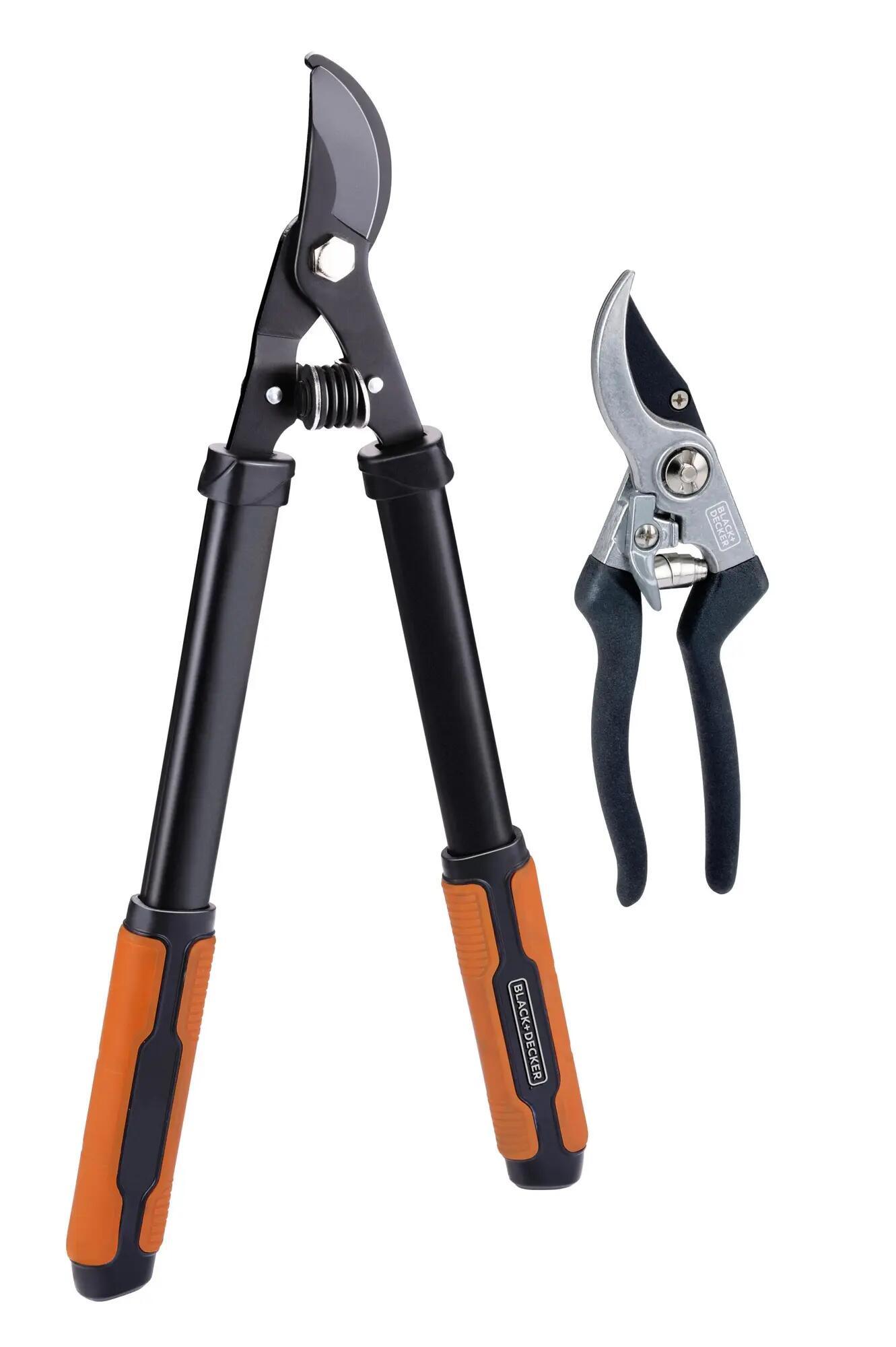 Set de dos tijeras de podar de acero 38mm y 12,7 mm de capacidad de corte