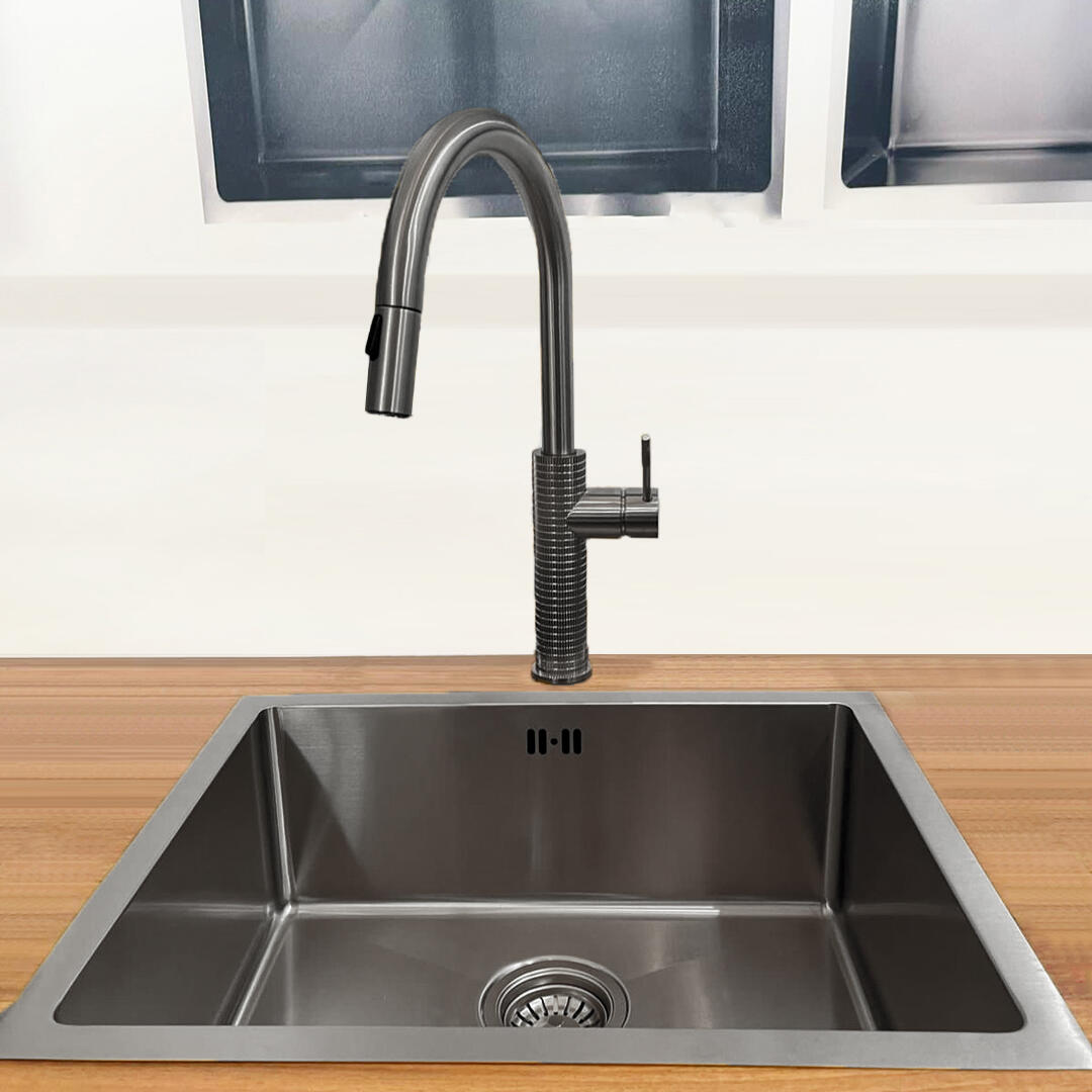 Fregadero de acero inox ESSEBAGNO Luisa 55x20x45cm grafito - 2