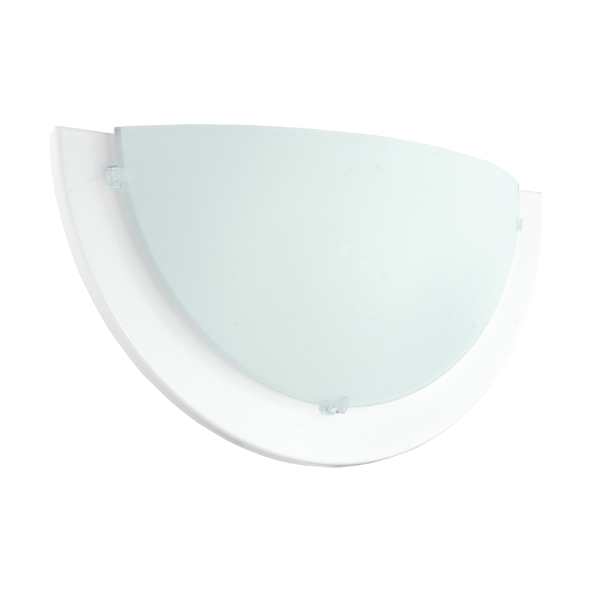 Aplique de pared para salón Iceberg INSPIRE de vidrio blanco y de acero compatible con casquillo E27 IP20 - 3