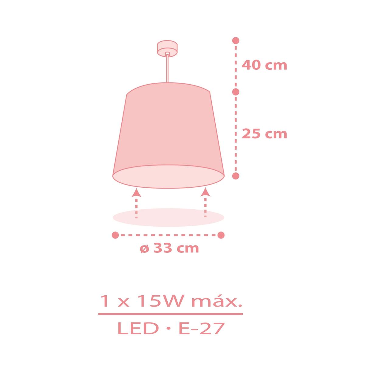 Lámpara de techo colgante rosa 1 luz E27 Star Light 33 cm - 5
