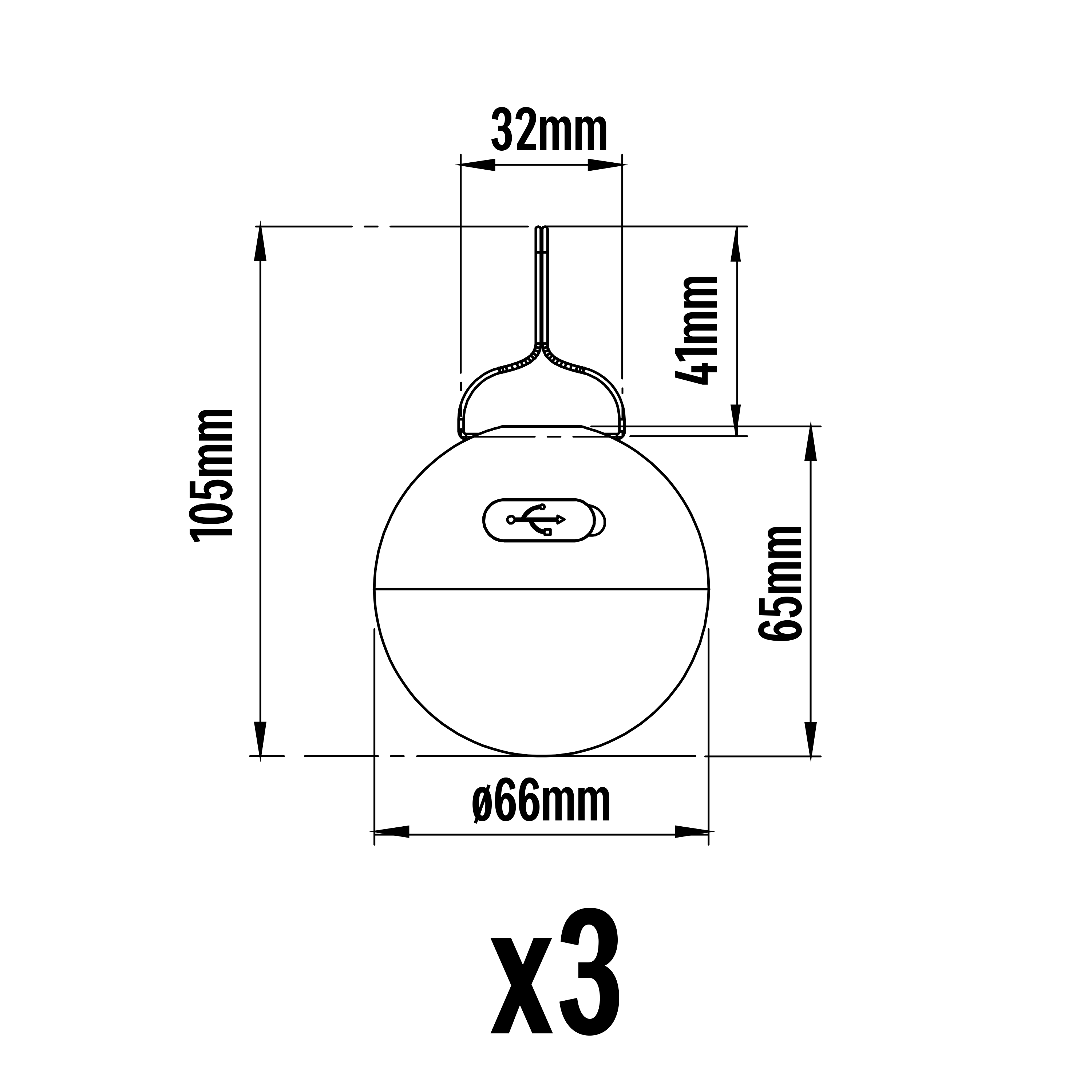 Lot 3 mini boules Led rechargeable 300 Lm intensité variable Mini Caspe INSPIRE - 9