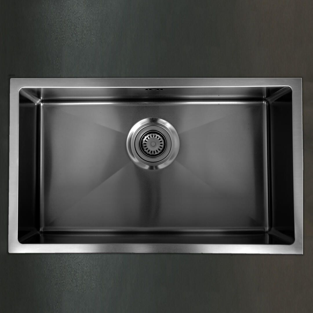 Fregadero de acero inox essebagno luisa 76,2x25x45cm grafito