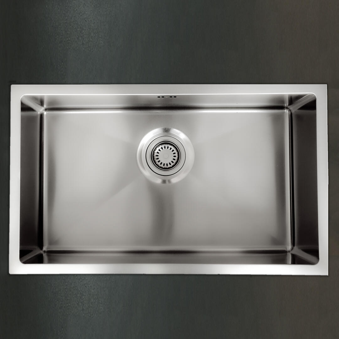 Fregadero cocina essebagno luisa 76 sobre/bajo encimera 1 seno con sifón 76x45 cm acero inox mueble a partir de 60 cm