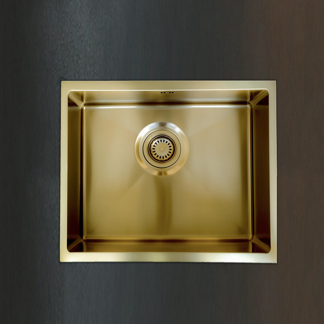 Fregadero de acero inox essebagno luisa 55x20x45cm dorado