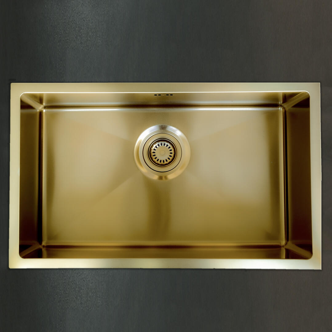Fregadero de acero inox essebagno luisa 76,2x25x45cm dorado
