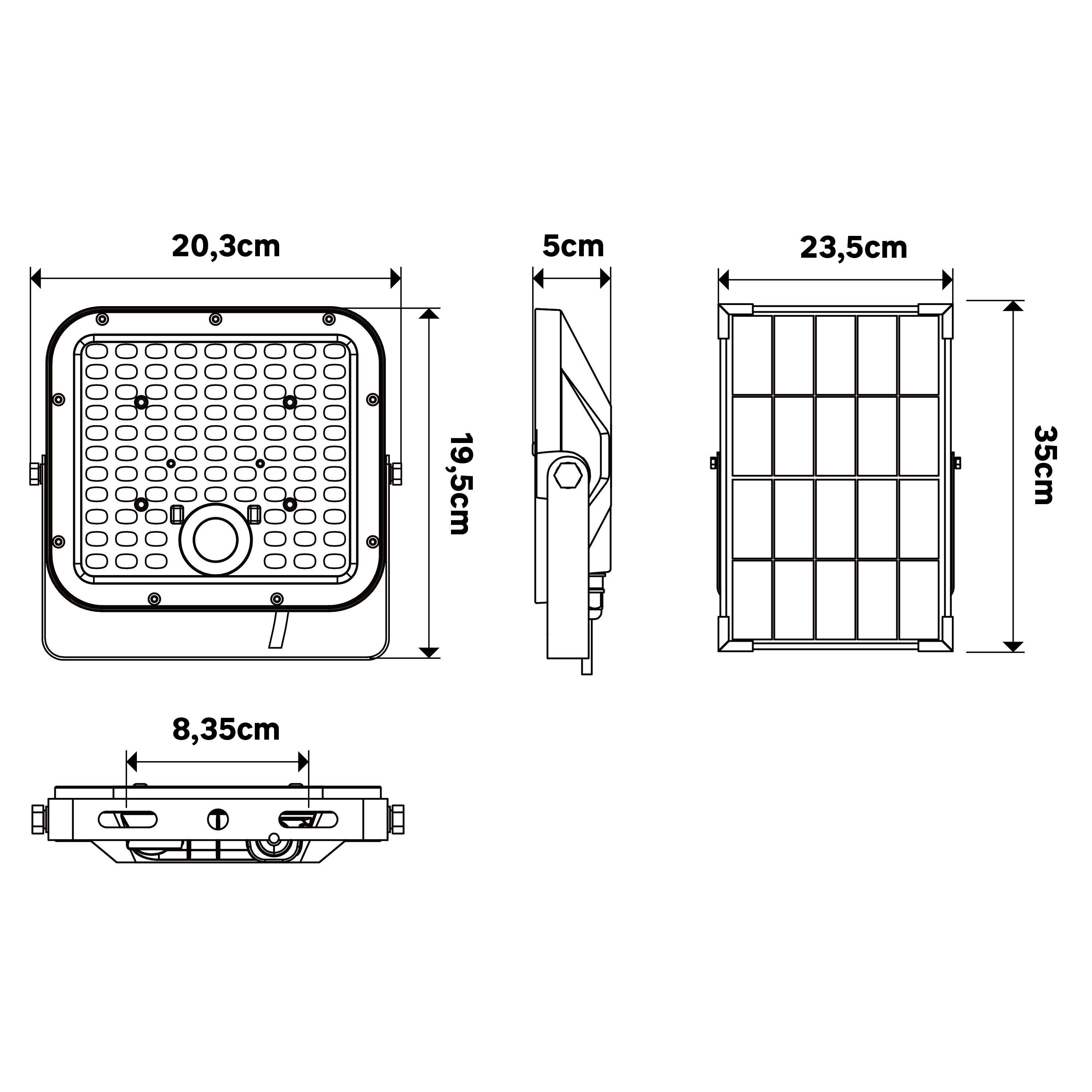 Projetor solar Pir 5000 lm 6500K ip65 preto Inspire - 7