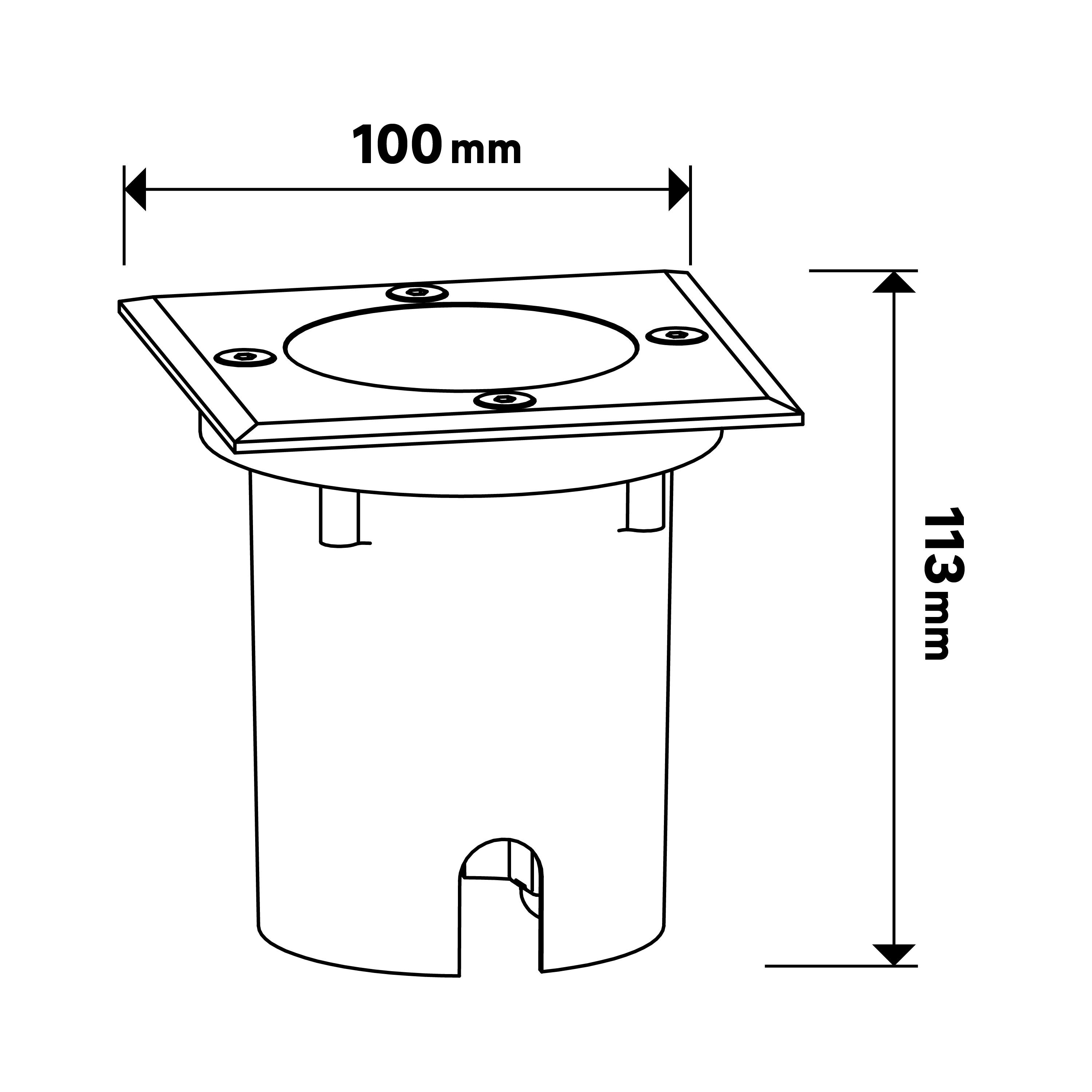Portafaretto da incasso in alluminio GU10 grigio quadrato IP67 INSPIRE - 5