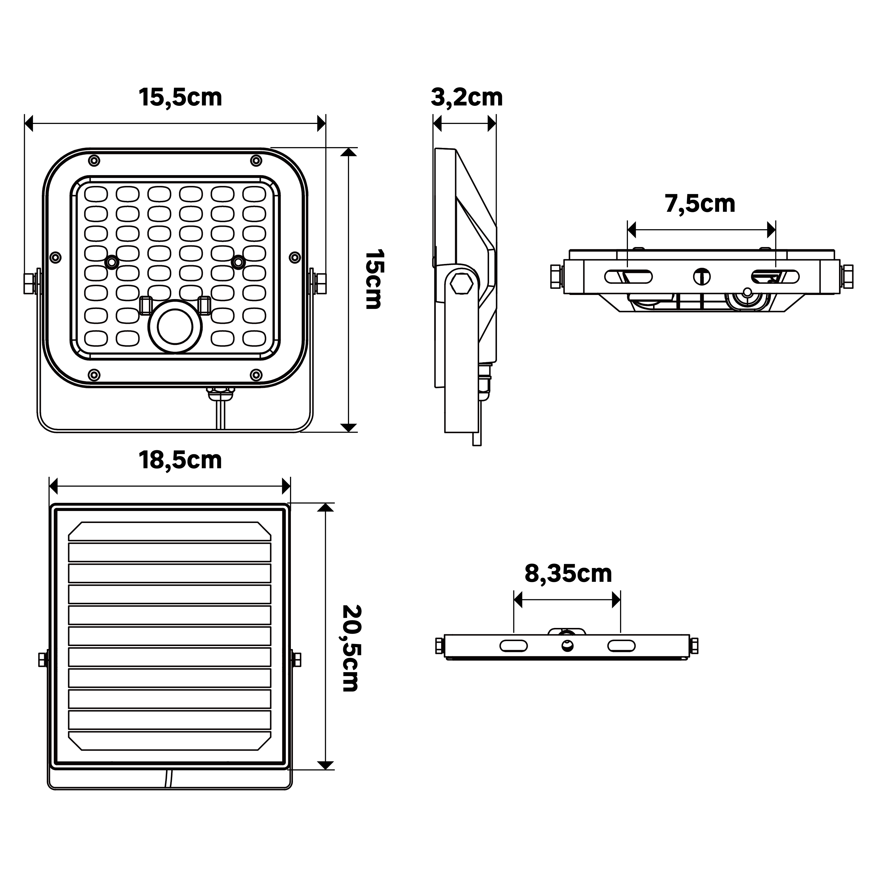 Projecteur extérieur solaire à détecteur 1600 Lumen Twice noir INSPIRE - 6
