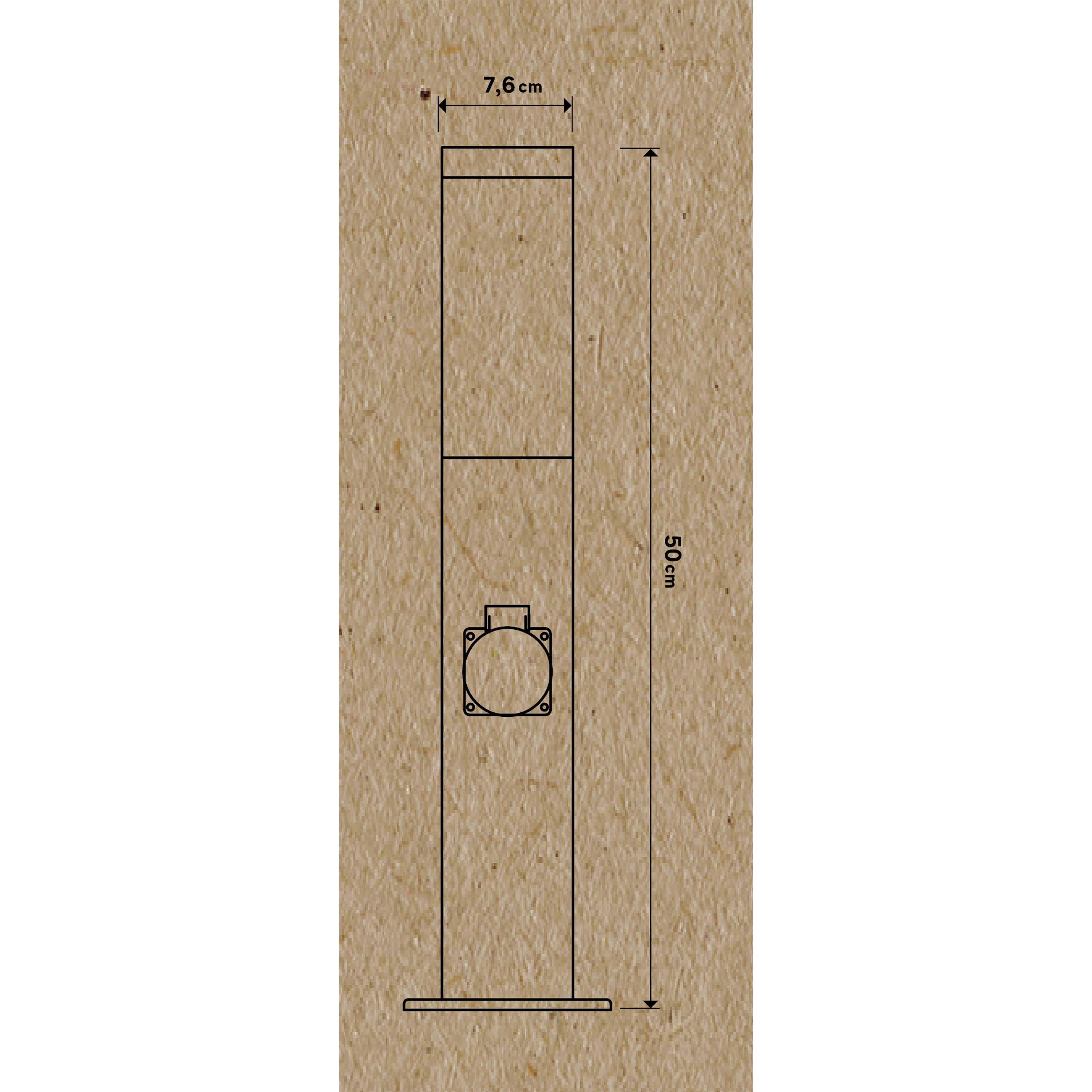 Borne extérieure avec prise, E27 max 25W aluminium Bergen INSPIRE - 3