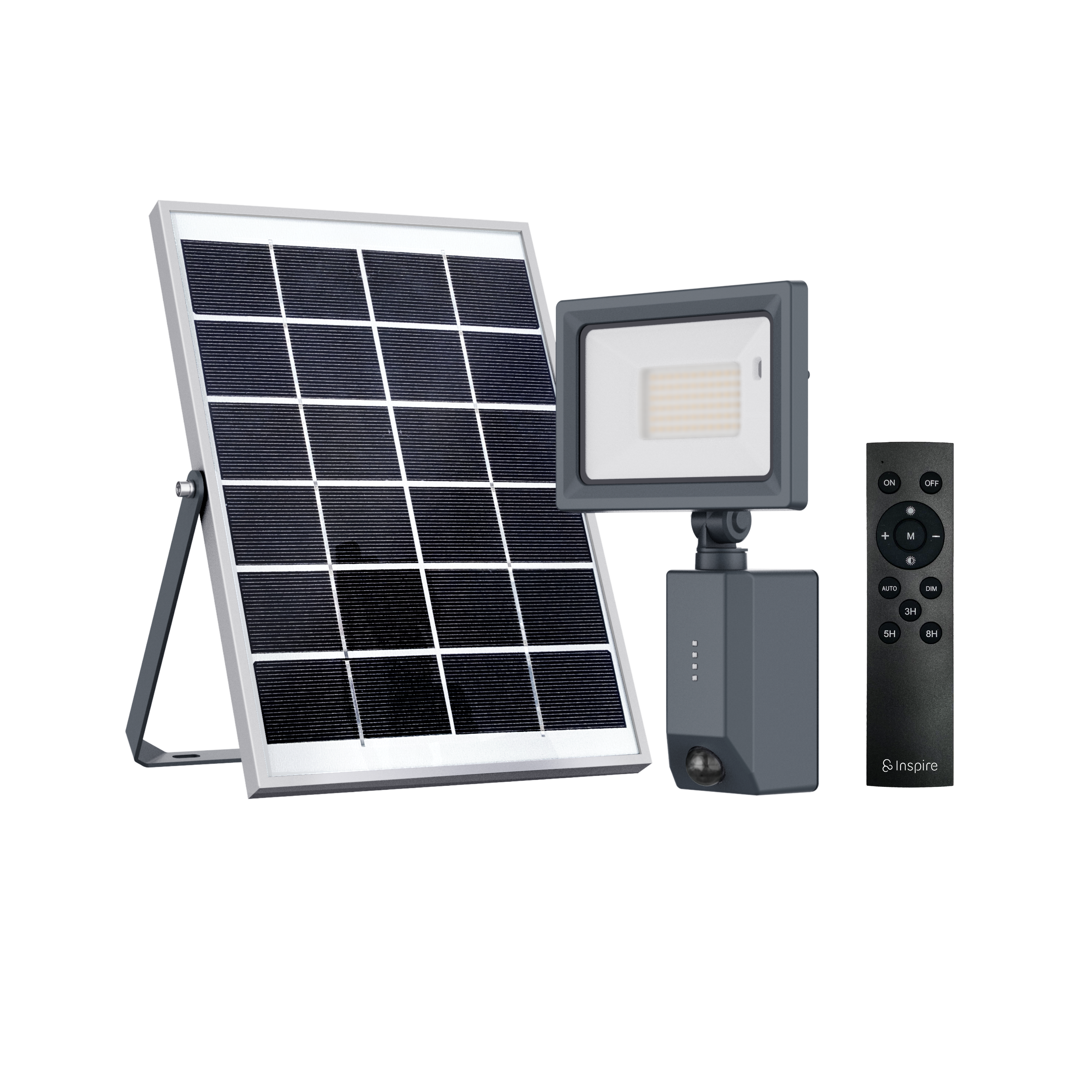 Naświetlacz solarny Yonkers czarny 2000 lm IP54 LED Inspire