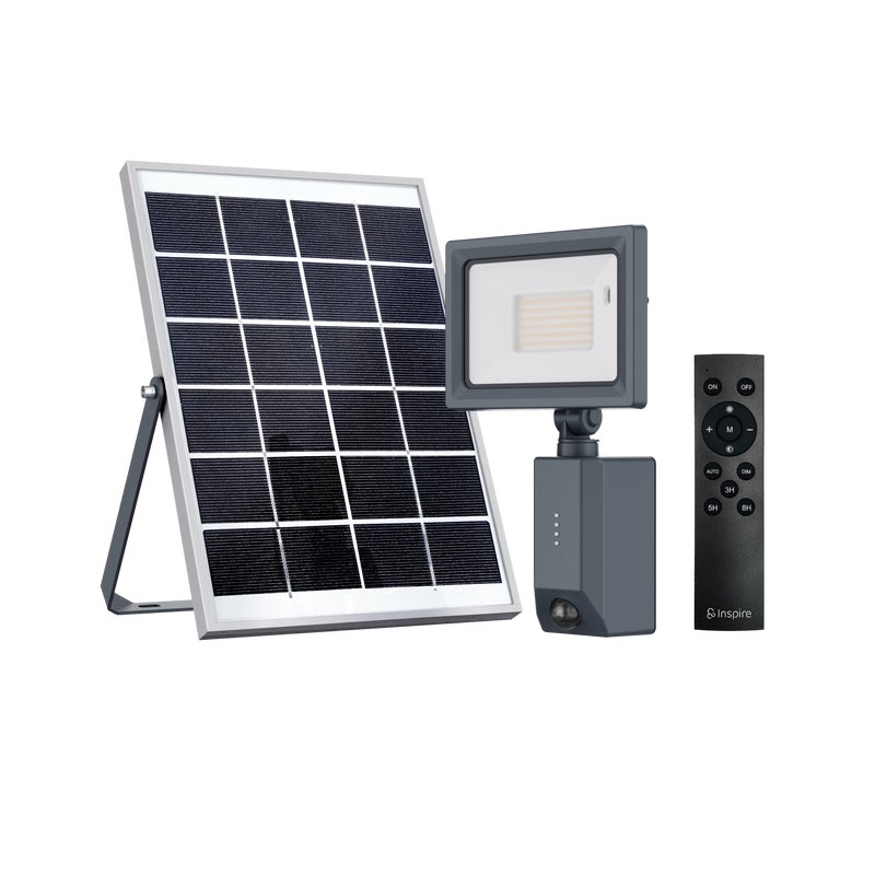 Naświetlacz solarny Yonkers czarny 2000 lm IP54 LED Inspire
