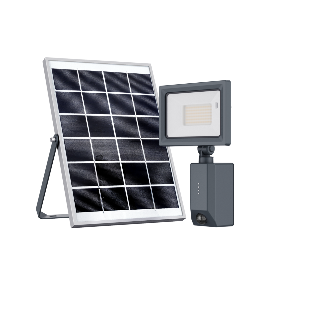 Proyector solar LED INSPIRE Yonkers 2000 lm de aluminio IP54 con panel separado luz blanco neutro sensor crepuscular y detector de movimiento - 7