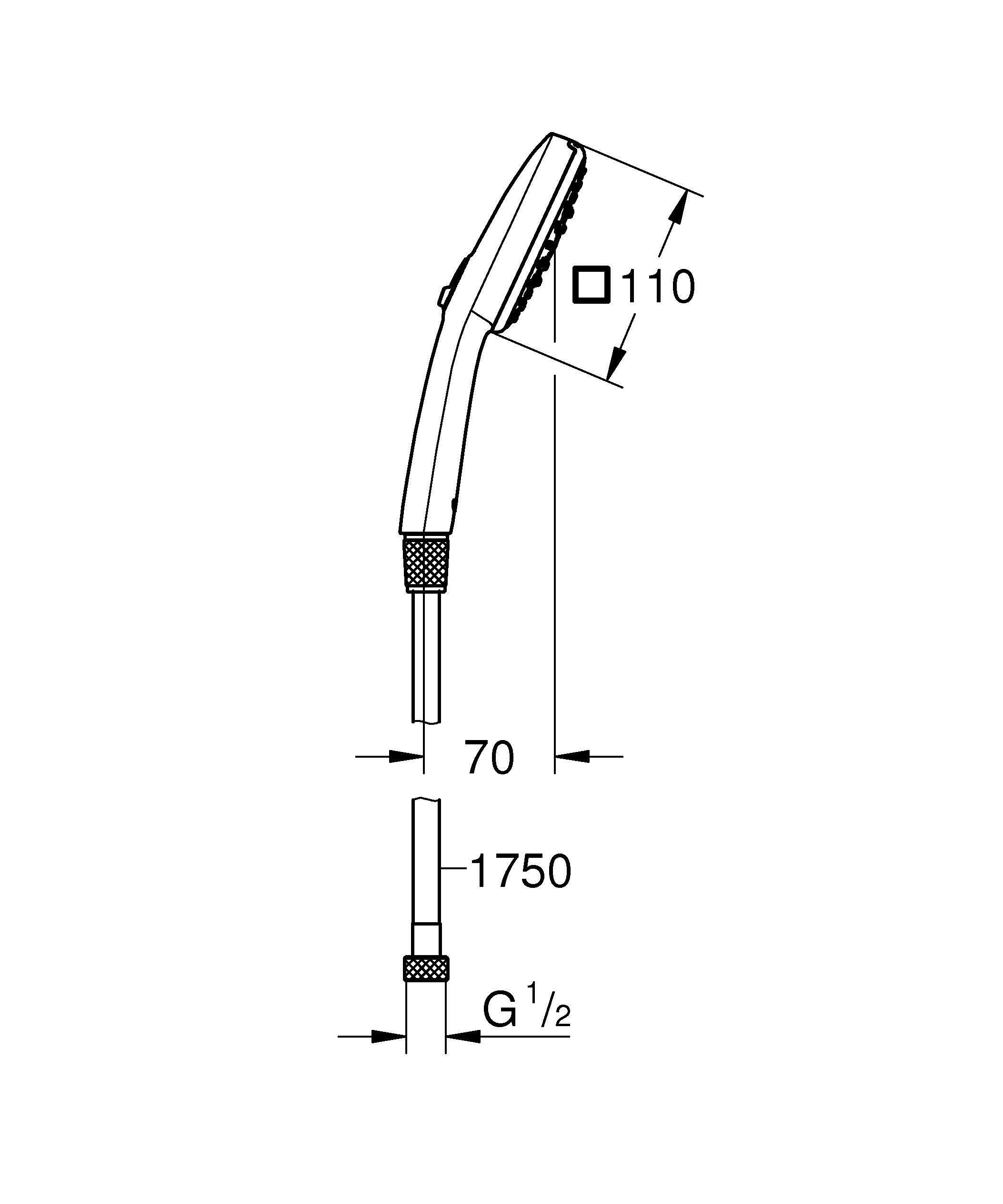Duo (pommeau de douche et flexible) 3 jet(s) chromé Vitalio comfort clova GROHE - 6