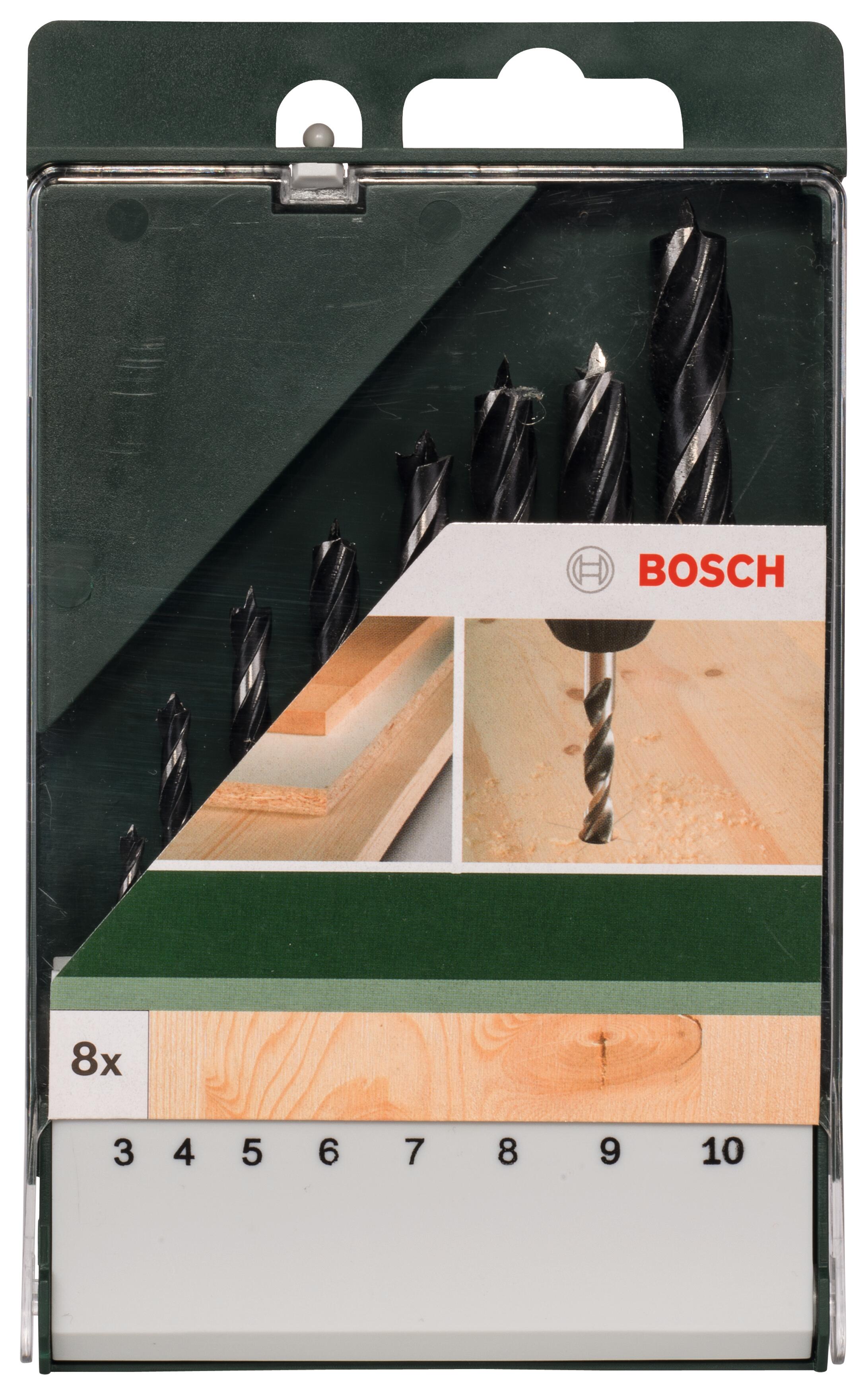 Set de 8 brocas helicoidales para madera 3,4,5,6,7,8,9,10mm - 2