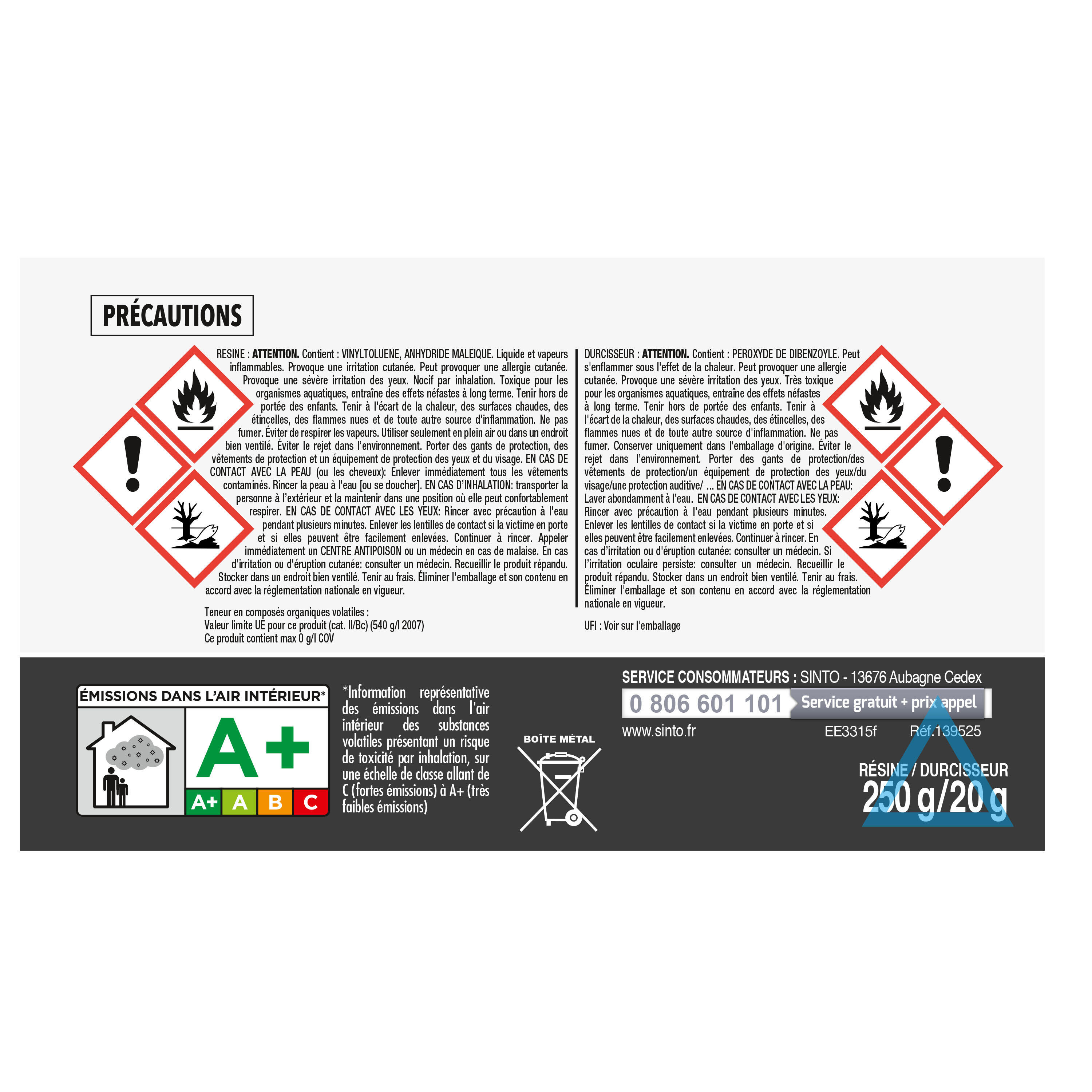 Colle d'assemblage pâte Kit de réparation sintomateriaux SINTO, 250 g transparen - 7