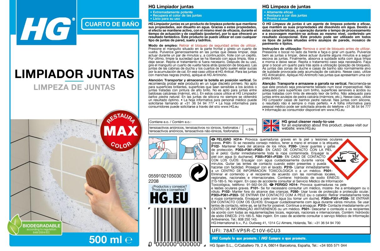 Produto de limpeza para juntas HG 500 ML - 4