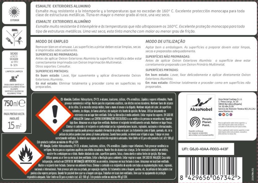 ESMALTE EFEITO METALIZADO TITAN 750ML ALUMÍNIO - 3