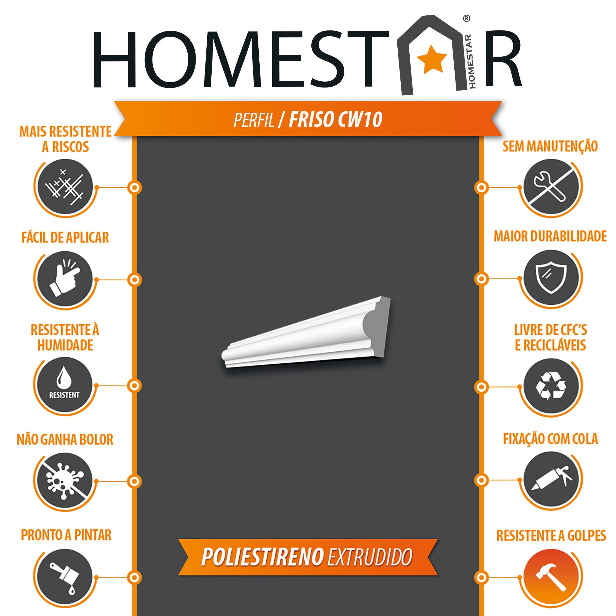 Friso 200x2,5x1 cm HOMESTAR HD CW - 6
