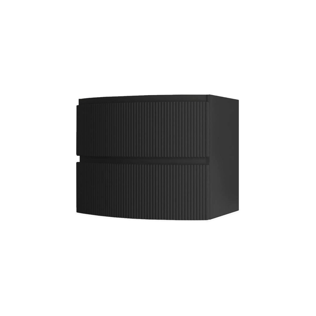 Mobile da bagno sospeso sotto lavabo L 69 x H 55 x P 52 cm nero laccato opaco, 2 cassetti BADEN HAUS VAGUE - 2