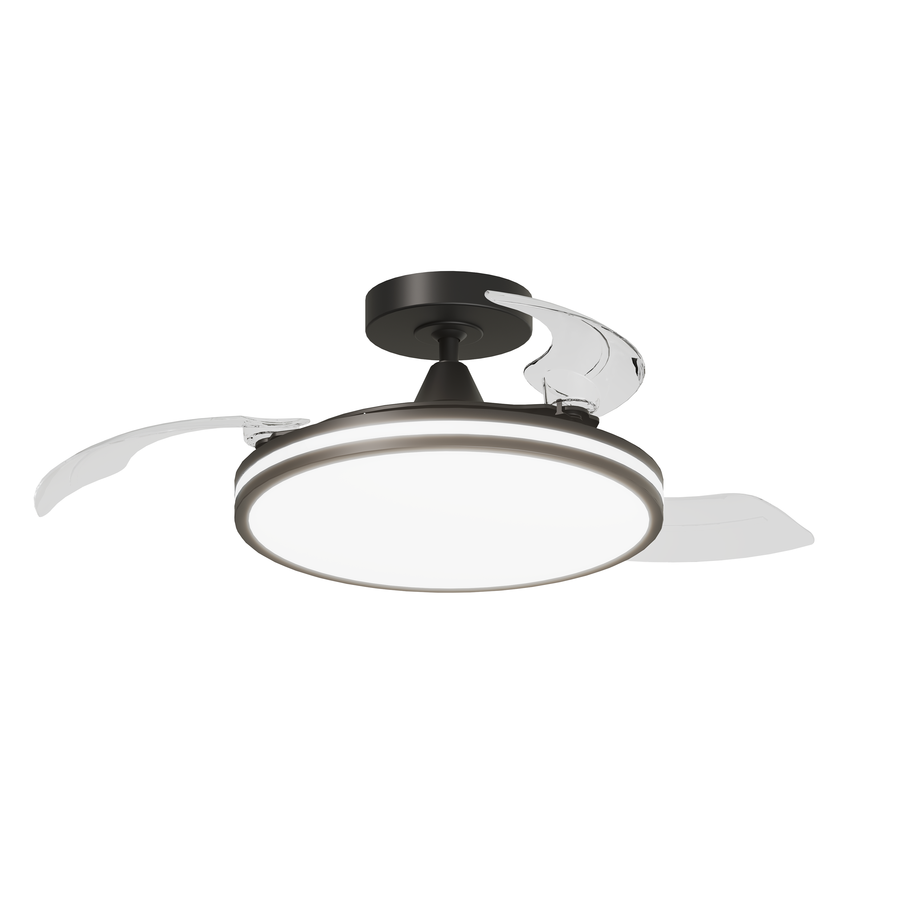 Ventilador de techo con luz silencioso dc 37w con mando ø112 cm vanesa inspire negro luz cct 3 aspas retráctiles tipo lámpara| 6 velocidades| modo verano/invierno| temporizador| brisa| recomendado de 13 a 20m²