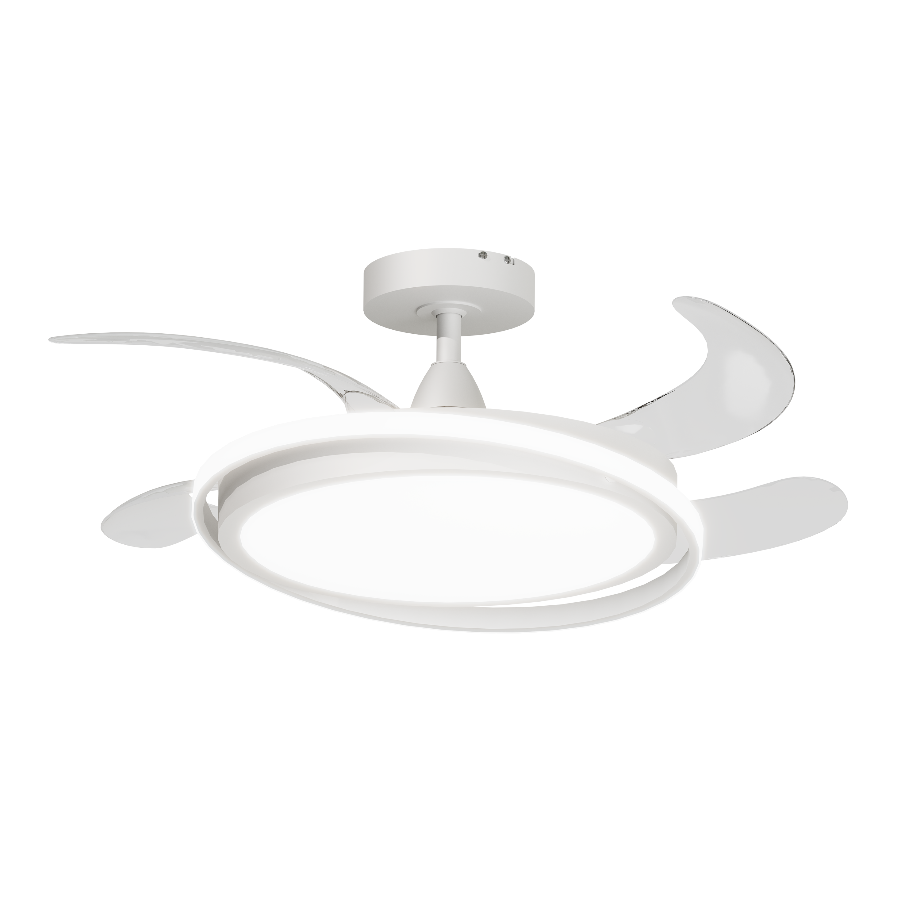 Ventilador de techo retráctil con luz motor dc con mando rosak inspire blanco 107 cm color luz regulable