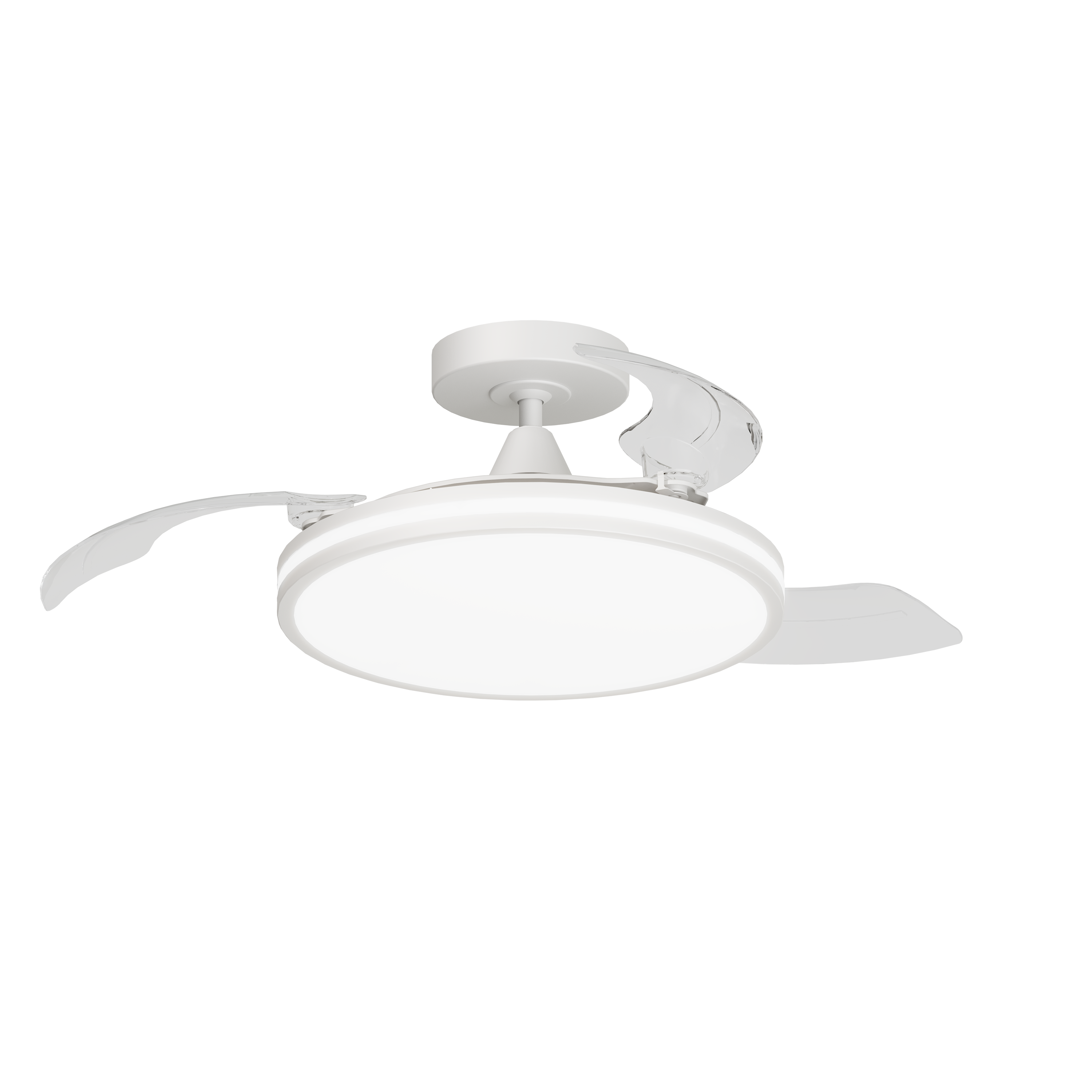 Ventilador de techo retráctil con luz motor dc inspire vanesa blanco